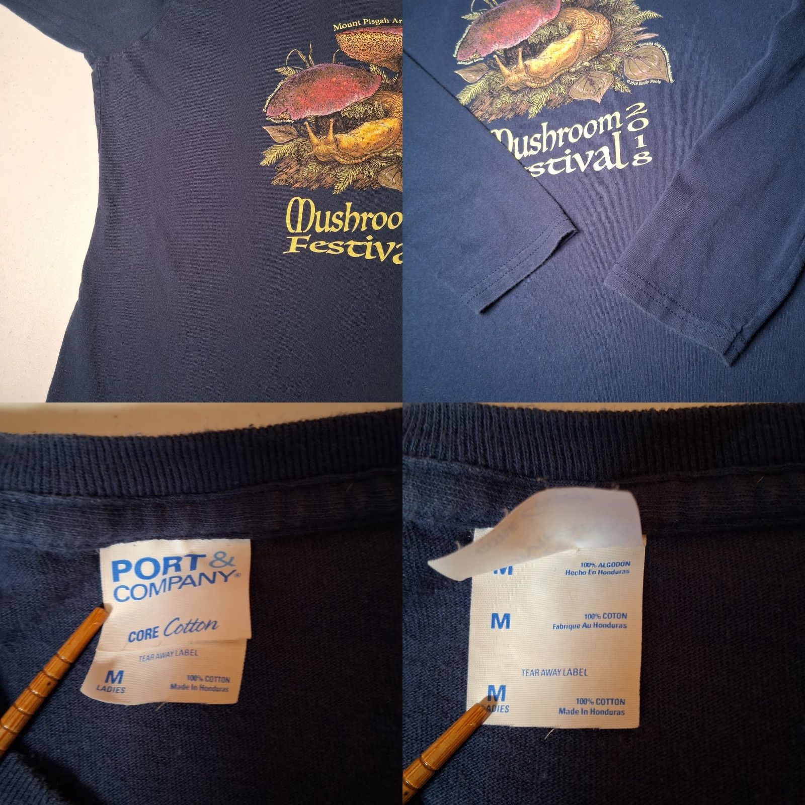 Port & Company Port & Company Shirt Long Sleeve Women M Blue Mushroom Festival Eugene Oregon 2018 READ Size M / US 6-8 / IT 42-44 - 8 Thumbnail
