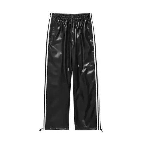 VIBE Y2k Black Track Leather Pants Size US 30 / EU 46 - 5 Thumbnail