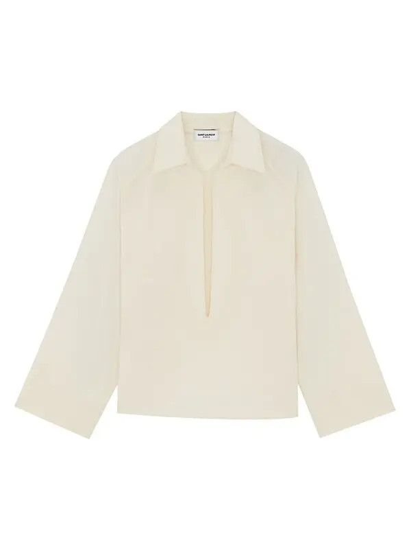 o1s1wg110725 Vareuse Shirt in Cotton and Linen in Cream