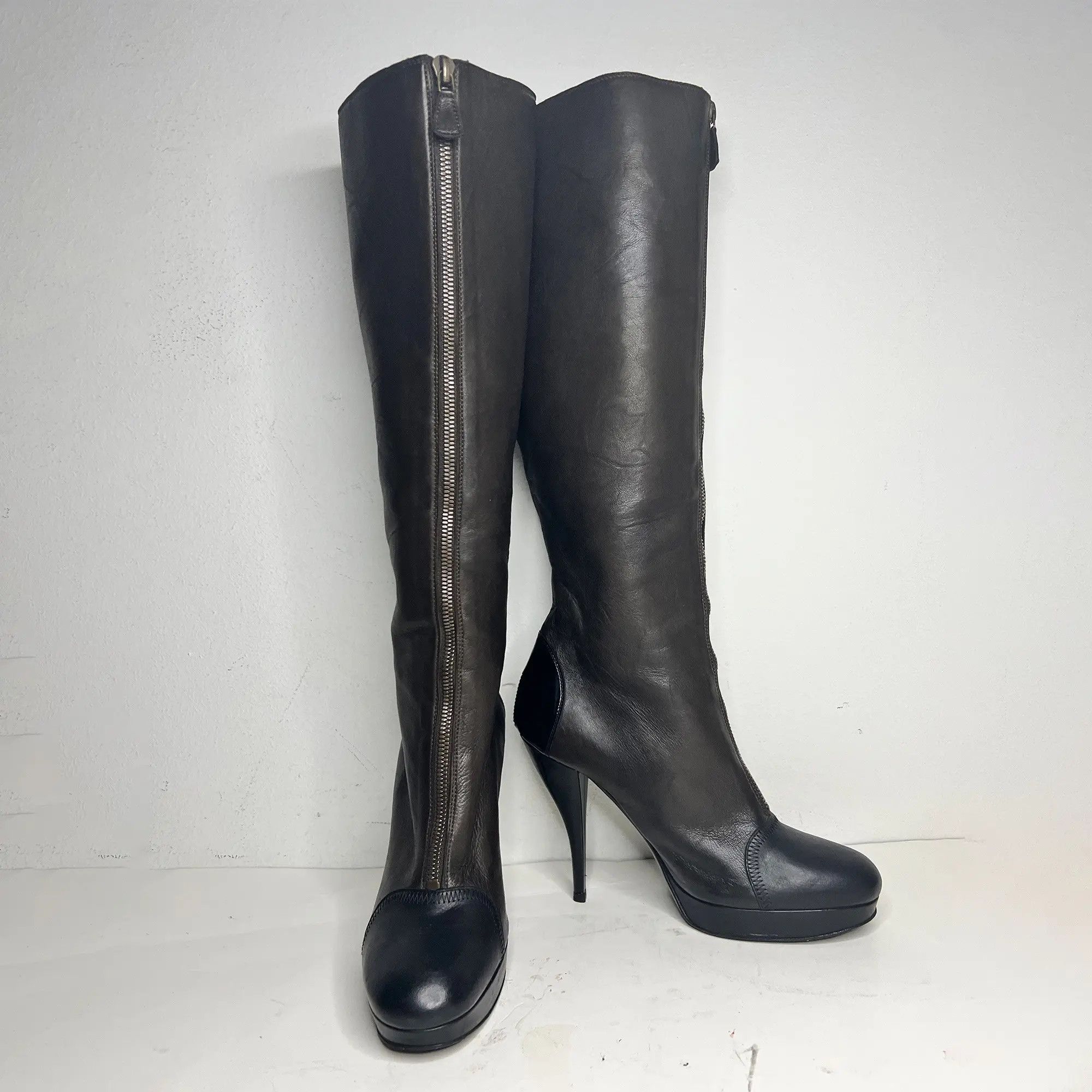 Lanvin High Boots Double Leather Size US 7 / IT 37 - 6 Thumbnail