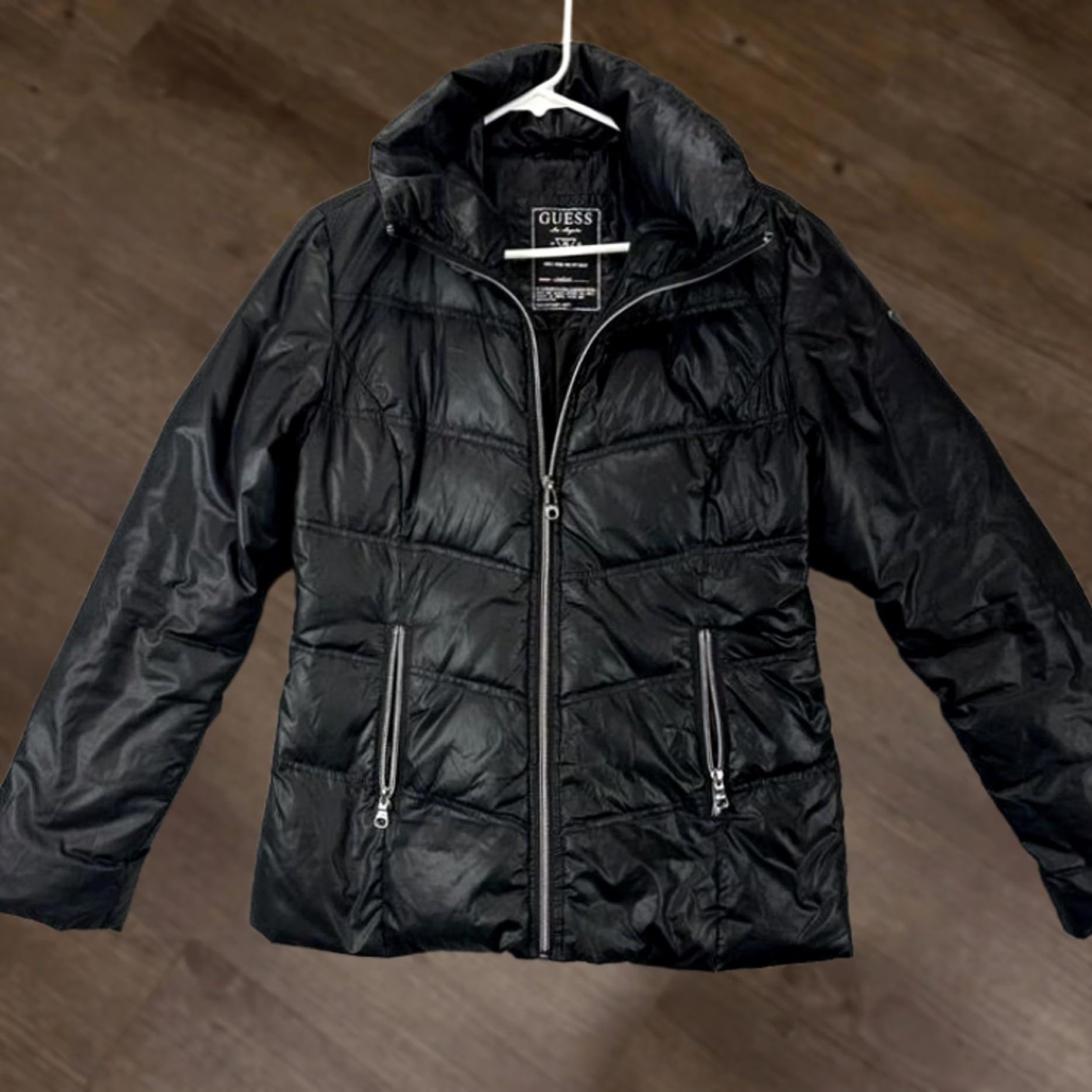 Guess GUESS Goose Down Puffer Jacket Womens Small Black Softshell Full Zip Long Sleeve Size S / US 4 / IT 40 - 1 Thumbnail