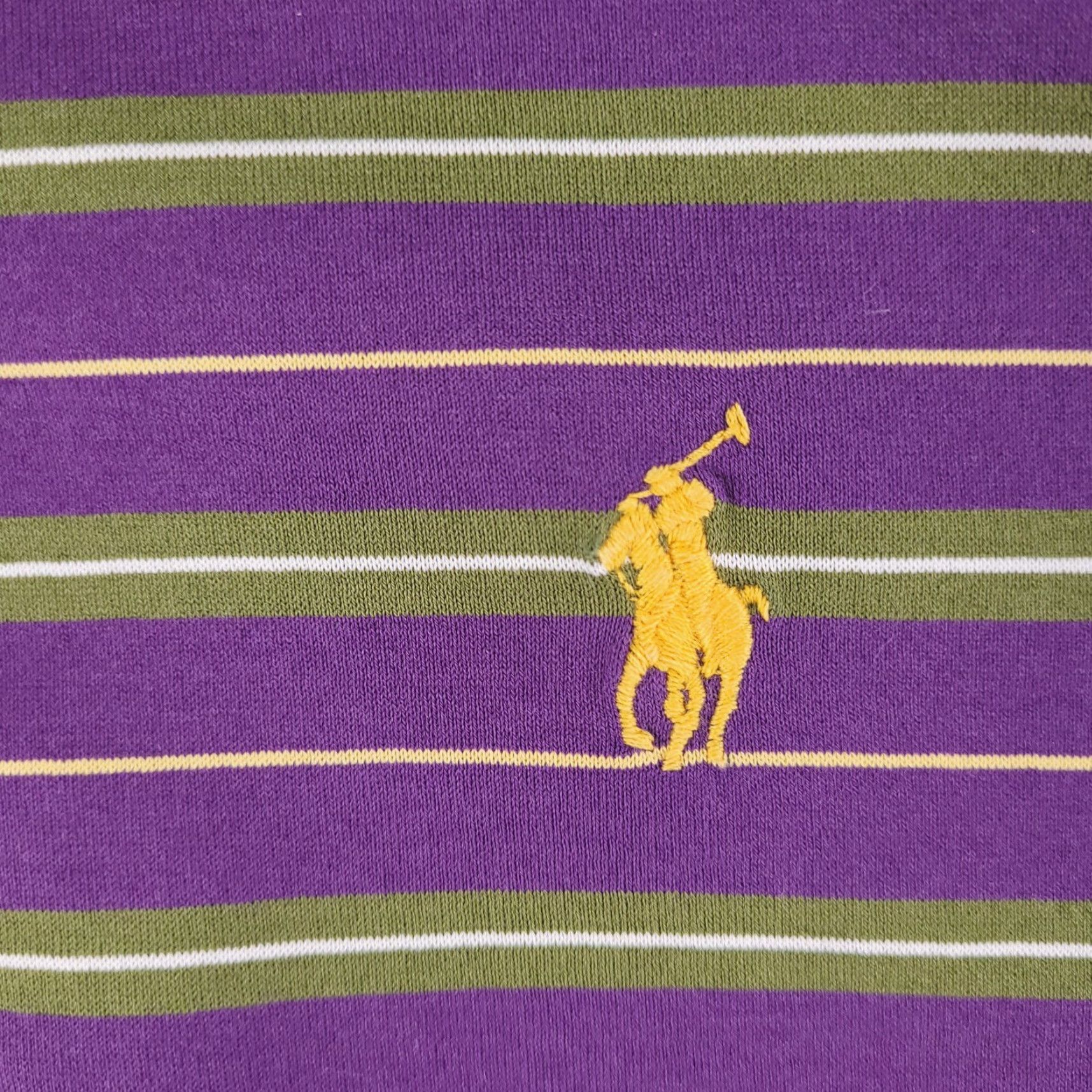 Polo Ralph Lauren Polo Ralph Lauren Shirt Mens XL Golf Green Purple Stripe Relaxed Fit Size US XL / EU 56 / 4 - 2 Thumbnail