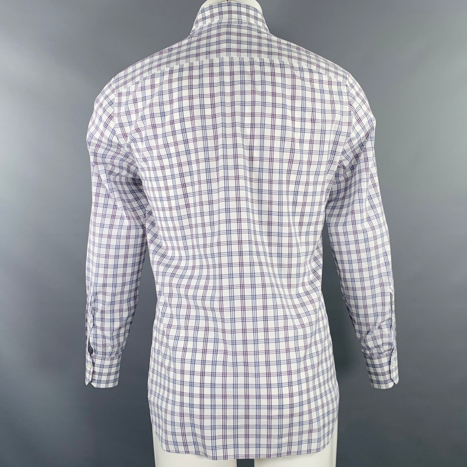 Isaia Multi Color Plaid Cotton Spread Collar Long Sleeve Shirt Size US M / EU 48-50 / 2 - 4 Thumbnail