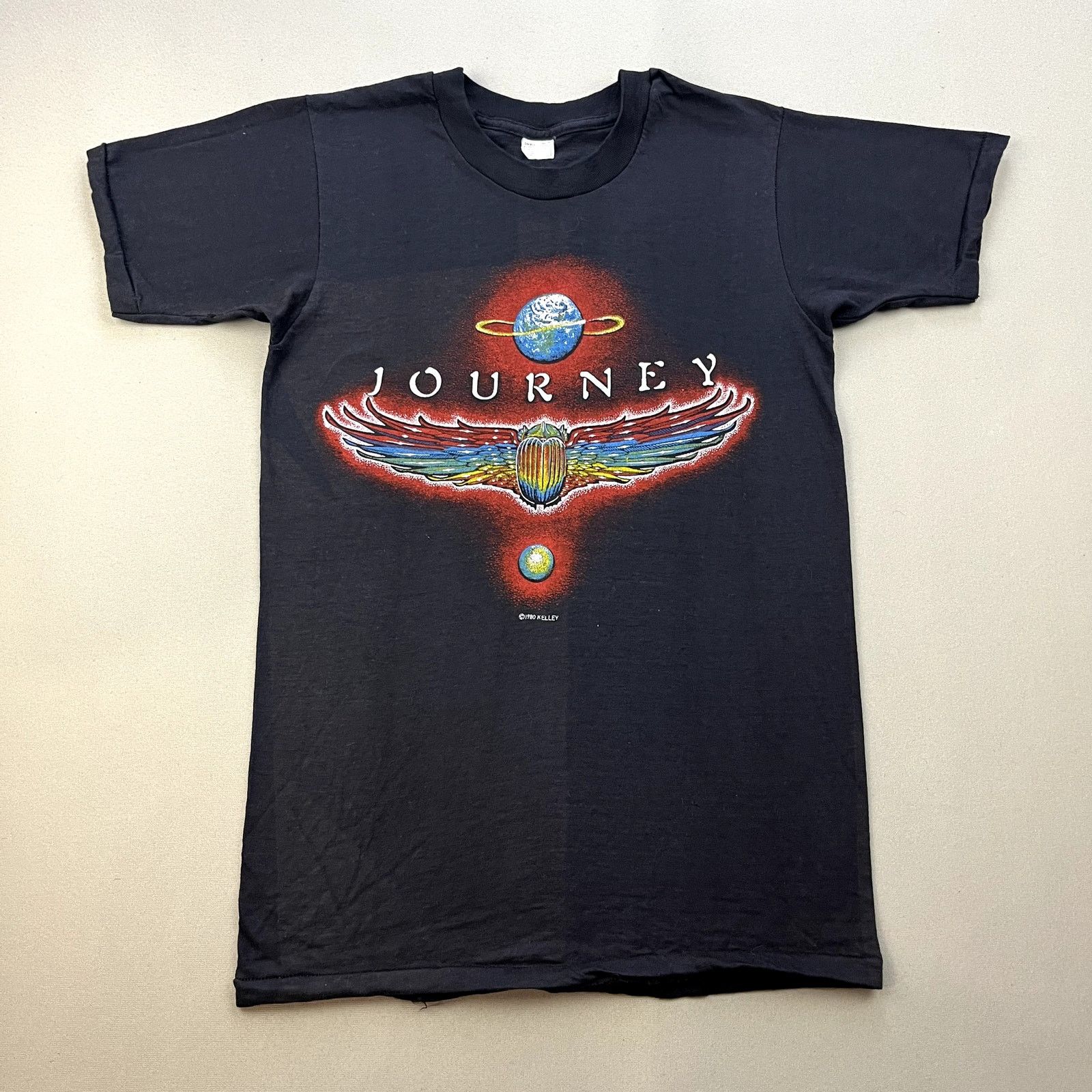 Vintage Journey Band T-Shirt XS Black World Tour 1980 80s