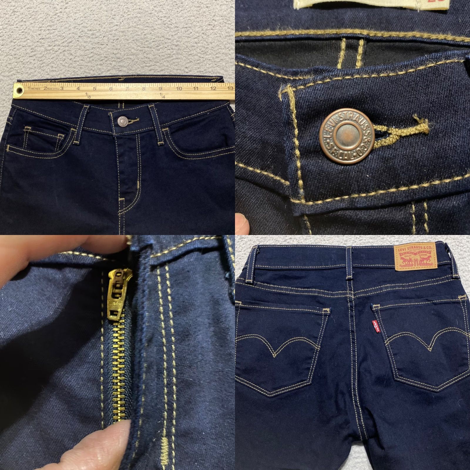 Levi's Levi's 710 Jeans Womens 26 Blue Denim Dark Wash Mid Rise Skinny City 710 Womens Jeans Men? Size 26" / US 2 / IT 38 - 8 Thumbnail