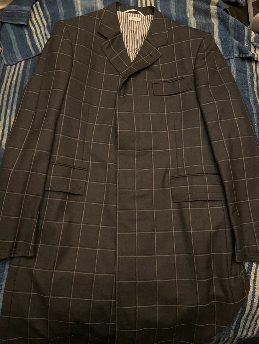 Thom Browne thom browne checked coat in deep gray Size US S / EU 44-46 / 1 - 1 Thumbnail
