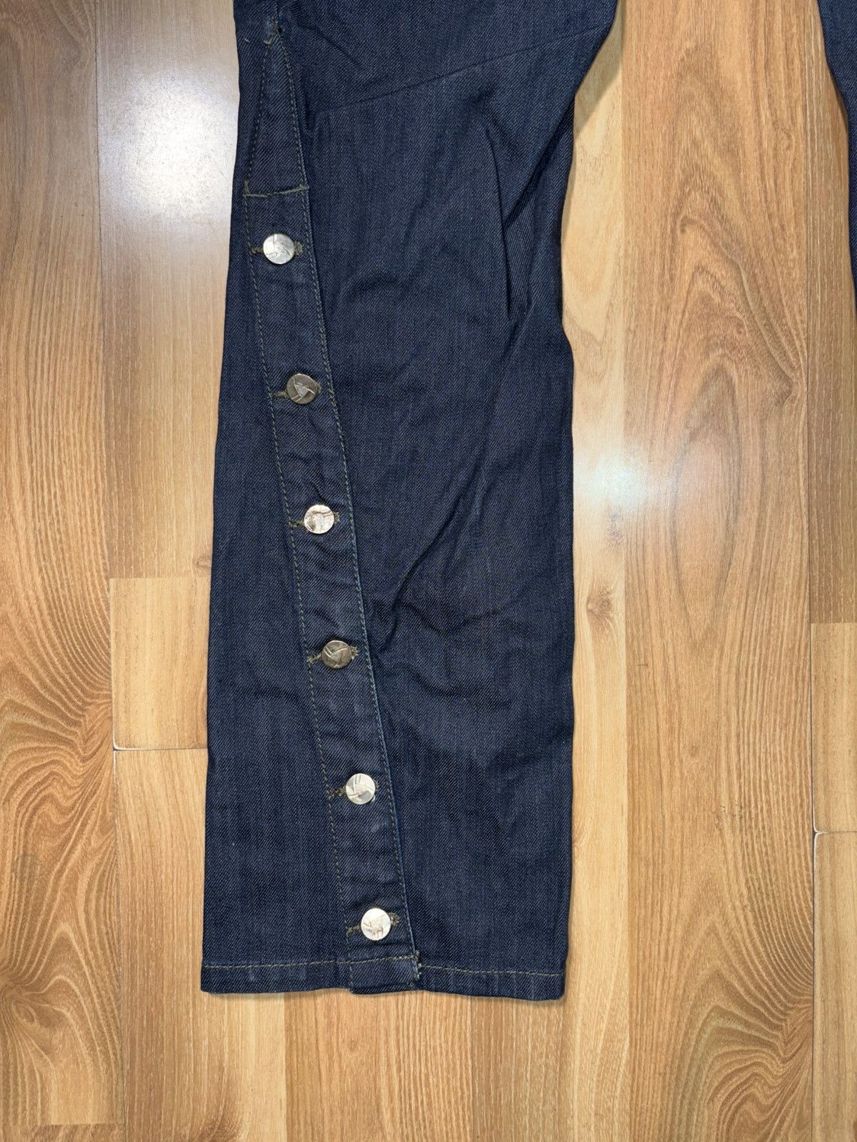 Lee VTG Lee Y2K Snap Button Convertible Flare Jeans Indigo Blue Size US 34 / EU 50 - 10 Thumbnail