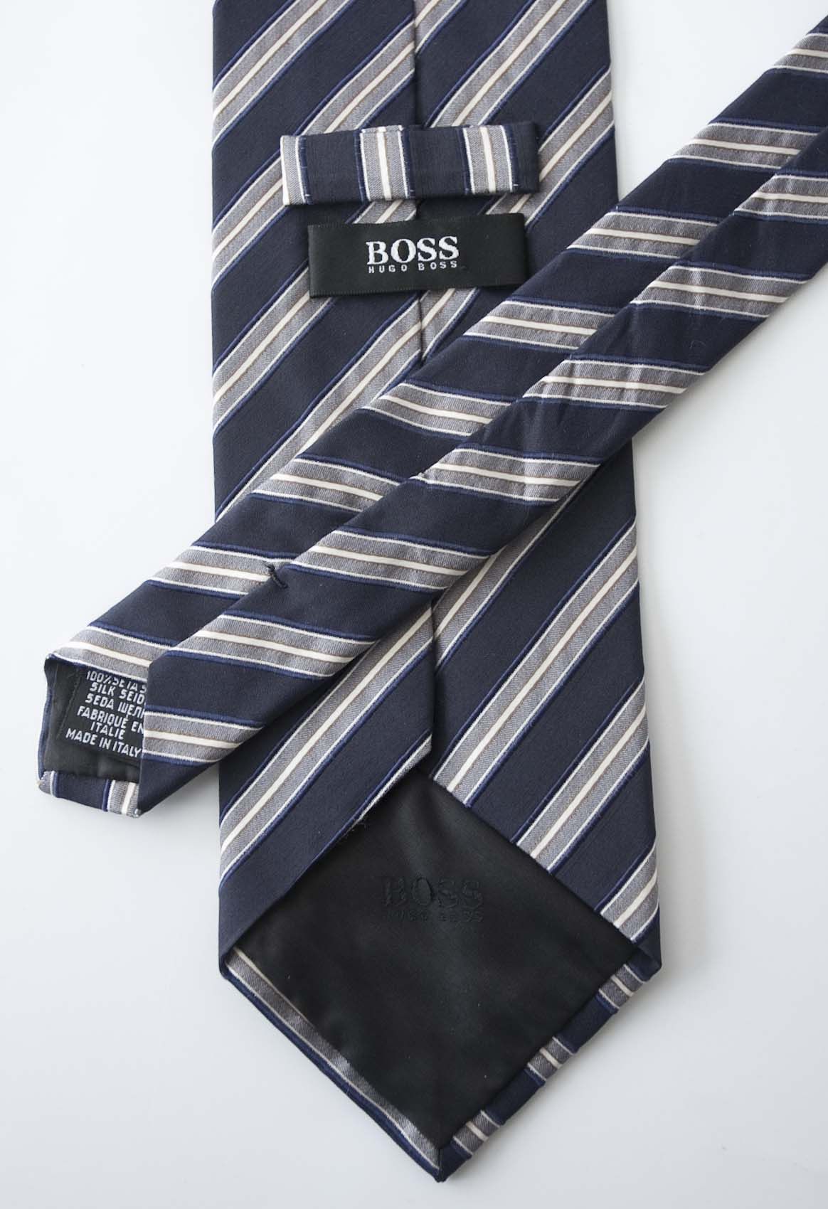 Hugo Boss Hugo Boss Tie 100% Silk Made in Italy Blue / Gray Size ONE SIZE - 2 Thumbnail