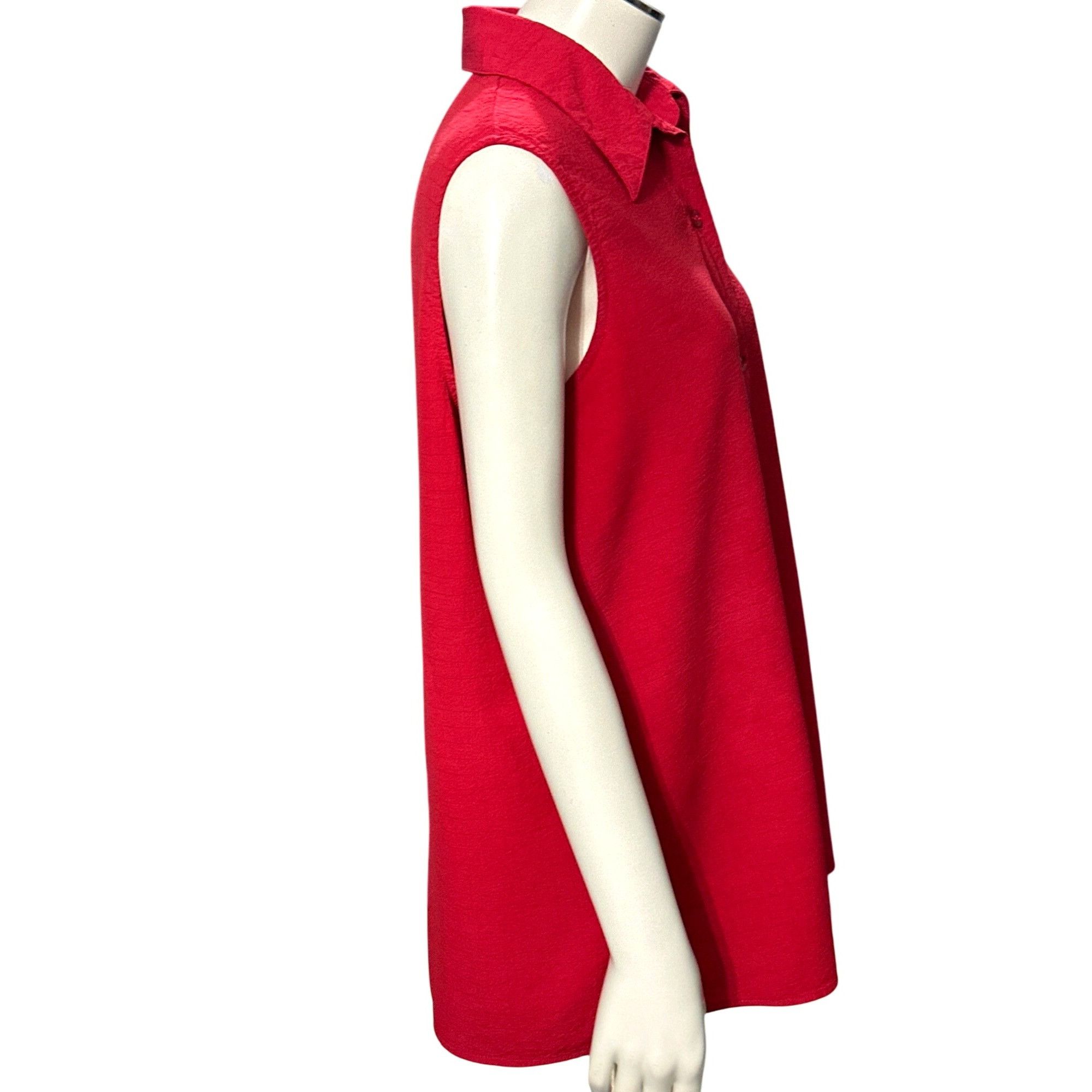 Other CCC Sleeveless Silhouette Red Button Down Blouse With Collar Size L / US 10 / IT 46 - 4 Thumbnail