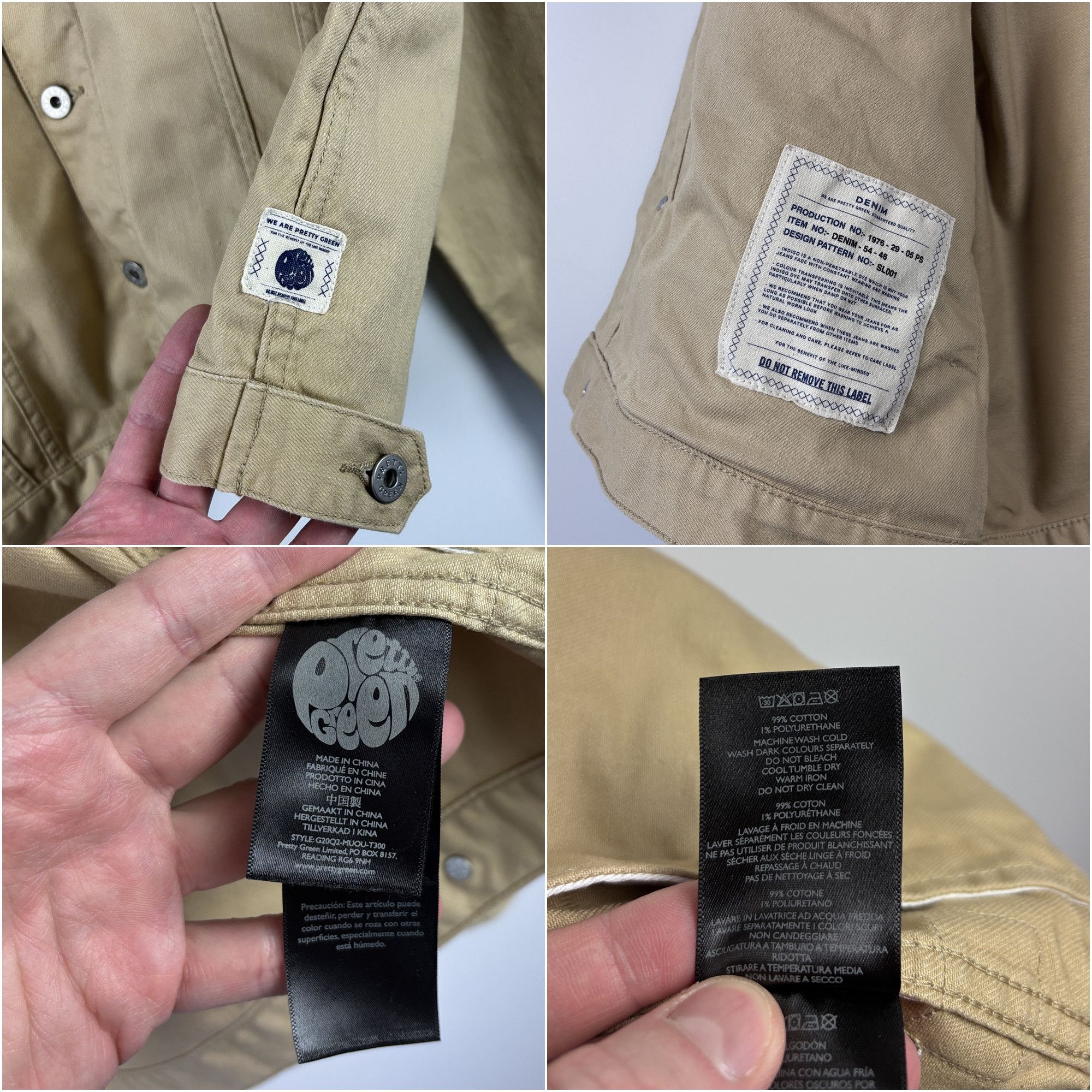 Pretty Green Mens Pretty Green Denim Trucker Jacket Beige Size XXL Size US XXL / EU 58 / 5 - 7 Thumbnail