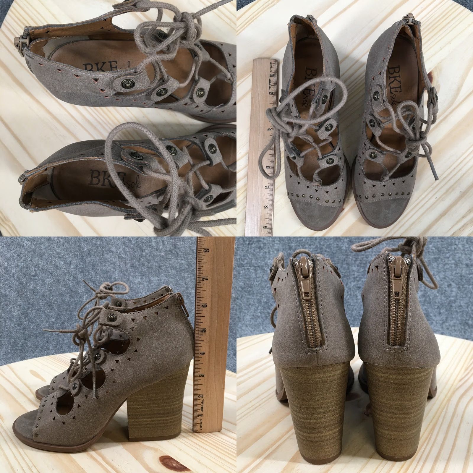 Vintage BKE Sole Sandals Womens 7M Siren Lace Up Heeled Ankle Strappy Brown Faux Leather Sandal Women Womens Size US 7 / IT 37 - 8 Thumbnail
