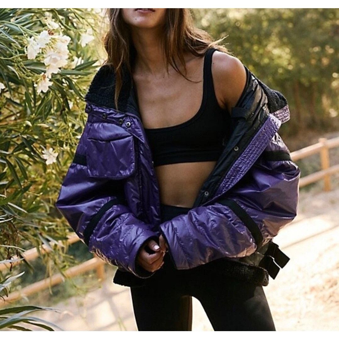 Free People Free People Movement Vagabond Fleece Bomber Jacket Womens XS Size XS / US 0-2 / IT 36-38 - 2 Thumbnail