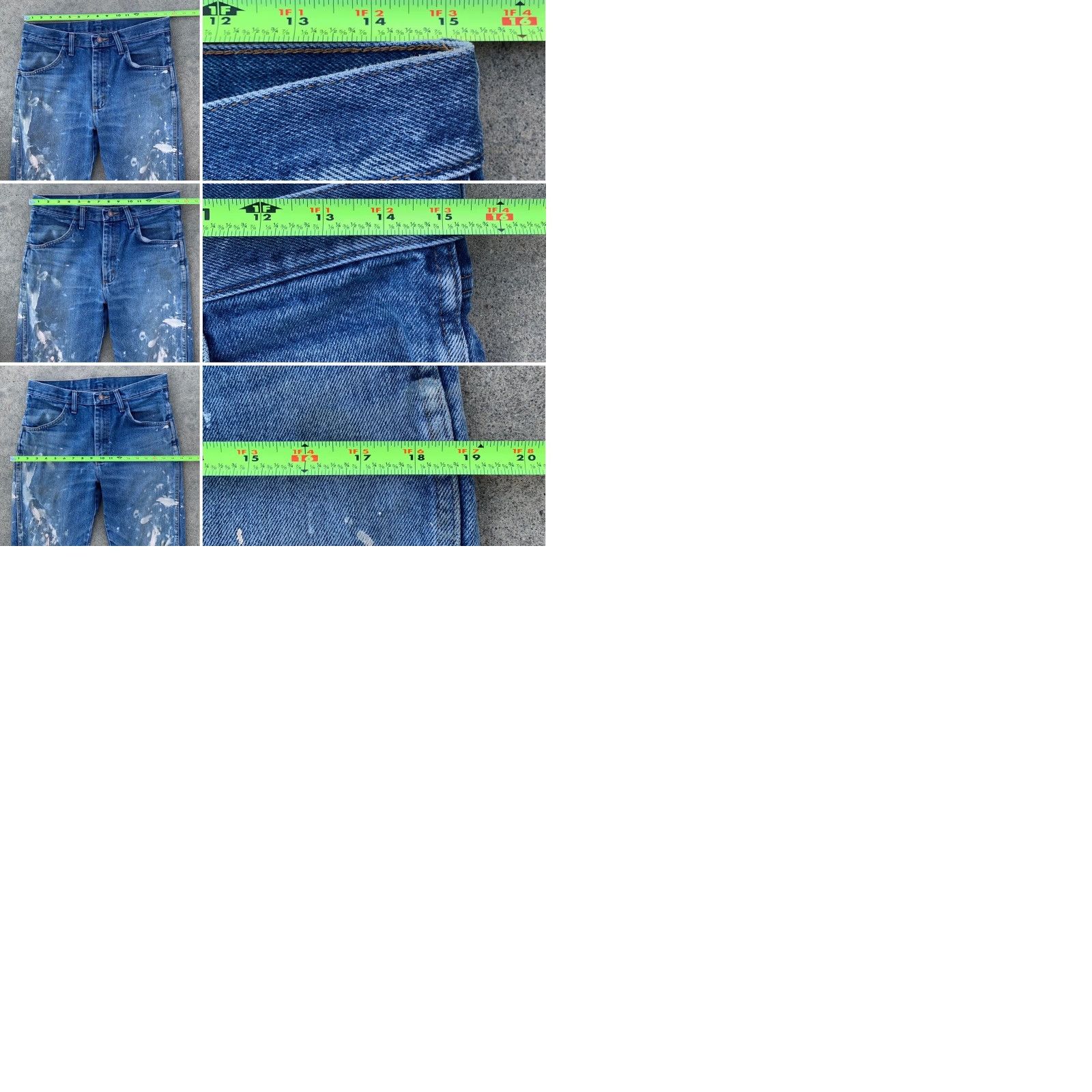 Vintage Rustler Jeans Distressed Paint Spots Faded 30 X 32 32 X 32 Denim Cotton Belt Loops 5-Pocket Men Jeans Cowboy Theme Mens Size US 32 / EU 48 - 9 Thumbnail