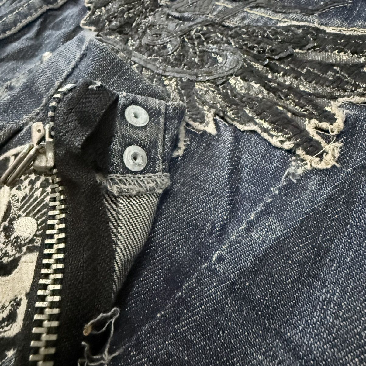 Rock Revival Crazy Seditionaries Red Papper Spellout Distressed Denim Size US 32 / EU 48 - 12 Thumbnail