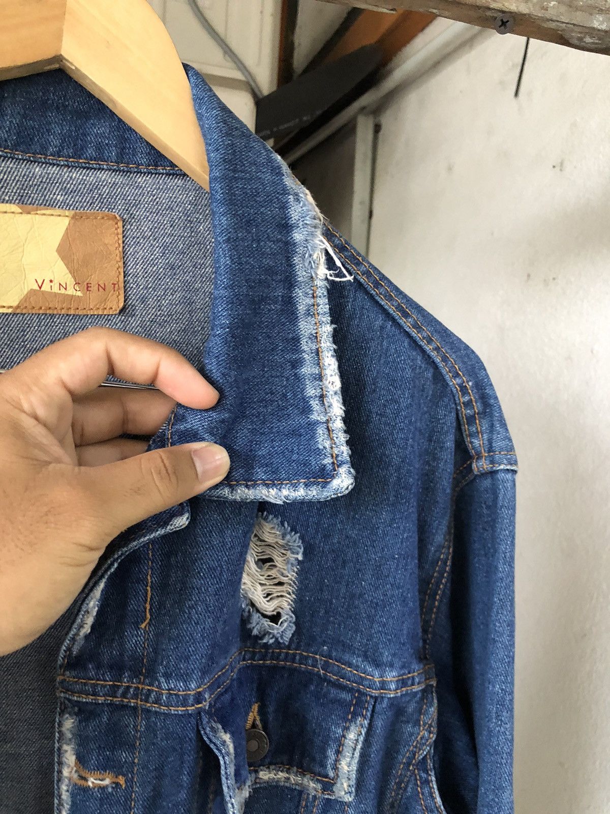 Seditionaries Korean Brans Vincent Punk Distressed Denim Trucker Jacket Size US L / EU 52-54 / 3 - 4 Thumbnail