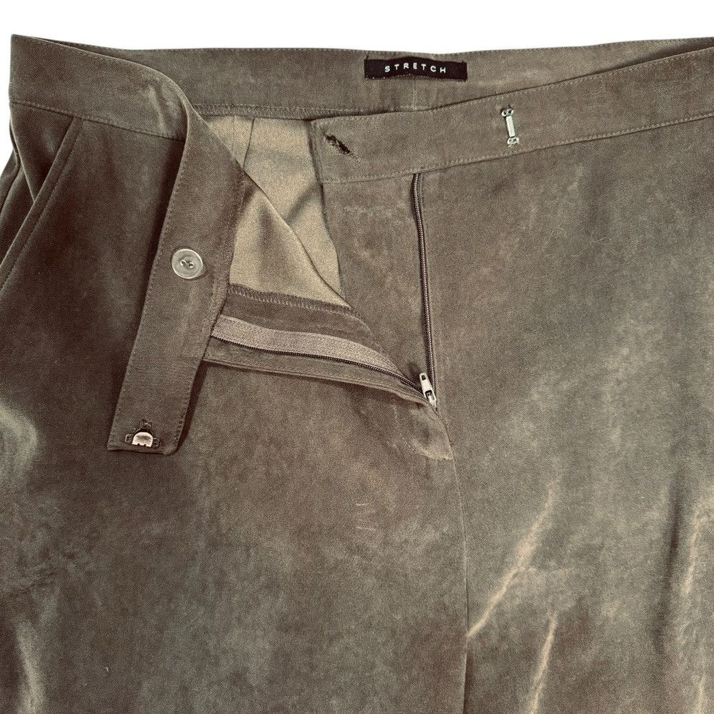 Other Norton McNaughton Brown Faux Suede Straight Leg Pants Size Size 34" / US 12 / IT 48 - 6 Thumbnail