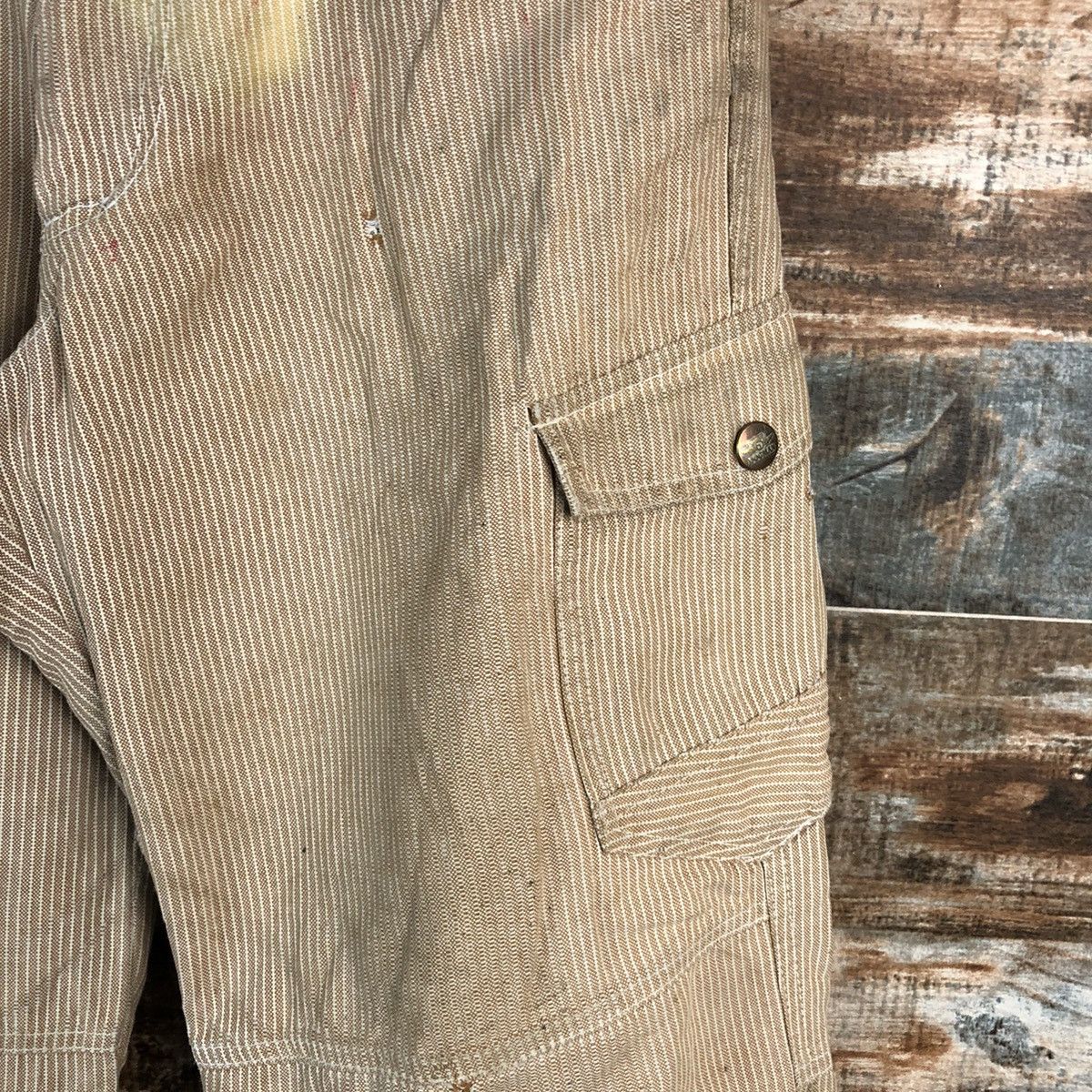Japanese Brand DL Dogman stripe Brown Cargo Multipocket Pants #C629 Size US 29 - 10 Thumbnail