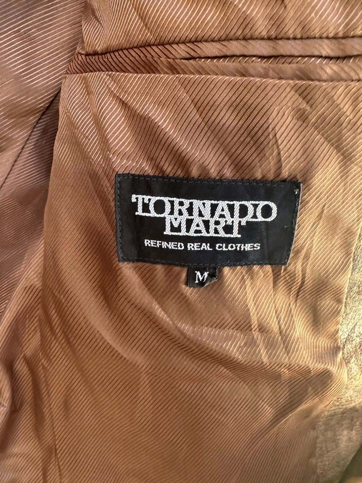 Japanese Brand × Tornado Mart Tornado Mart Brown Leather Grain Printed Blazer Size US M / EU 48-50 / 2 - 12 Thumbnail