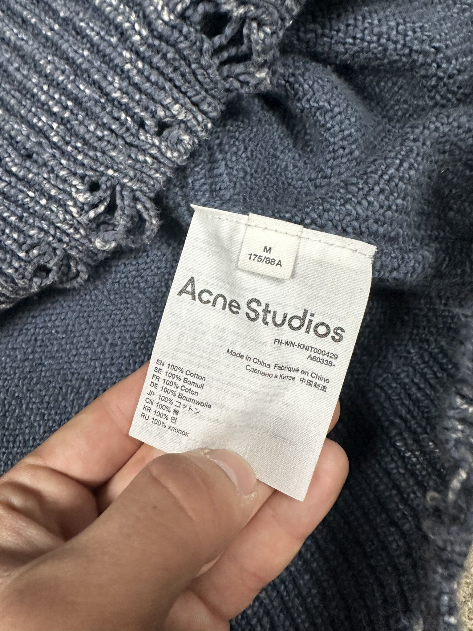 Acne Studios Acne Studios Acid Wash Distressed Knit Sweater Size US M / EU 48-50 / 2 - 7 Thumbnail