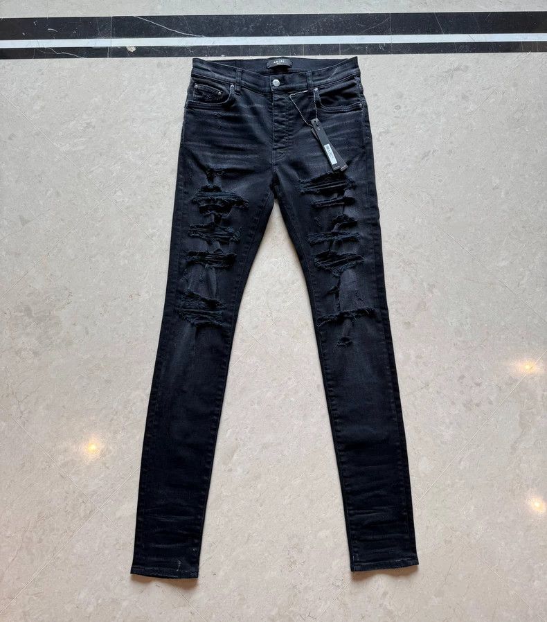 Amiri Amiri ripped vintage distressed skinny jeans Size US 32 / EU 48 - 1 Thumbnail