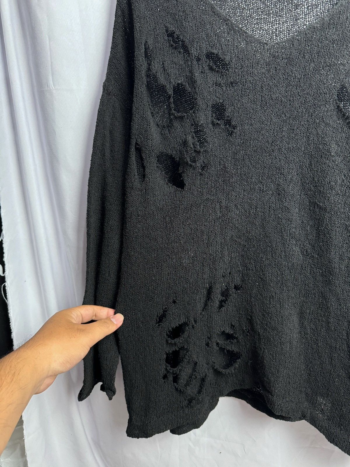 Japanese Brand Distressed Japanese Open Knit archive style Size US L / EU 52-54 / 3 - 3 Thumbnail