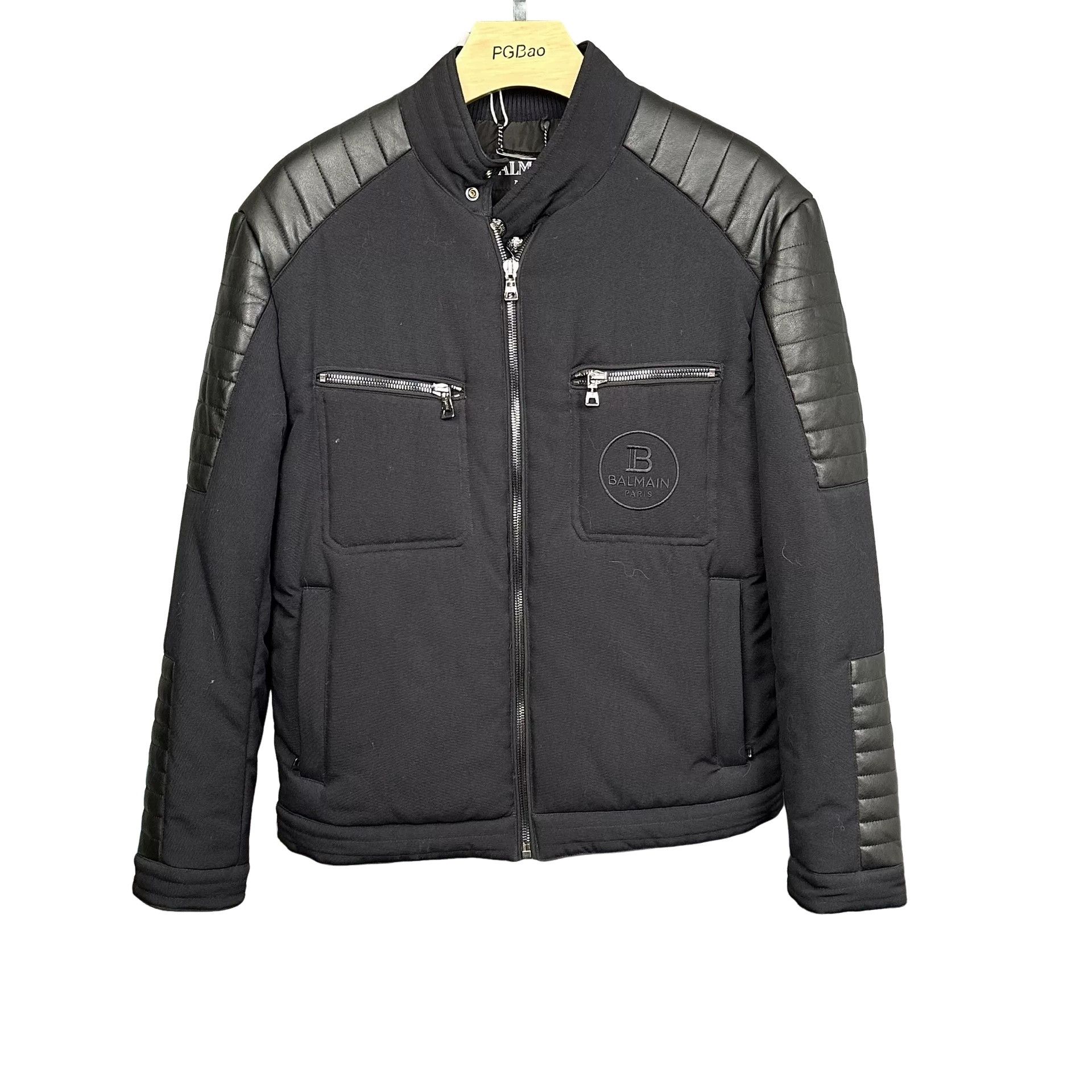 Balmain Balmain Leather Trim Biker Padded Jacket Size 52 Size US L / EU 52-54 / 3 - 1 Thumbnail