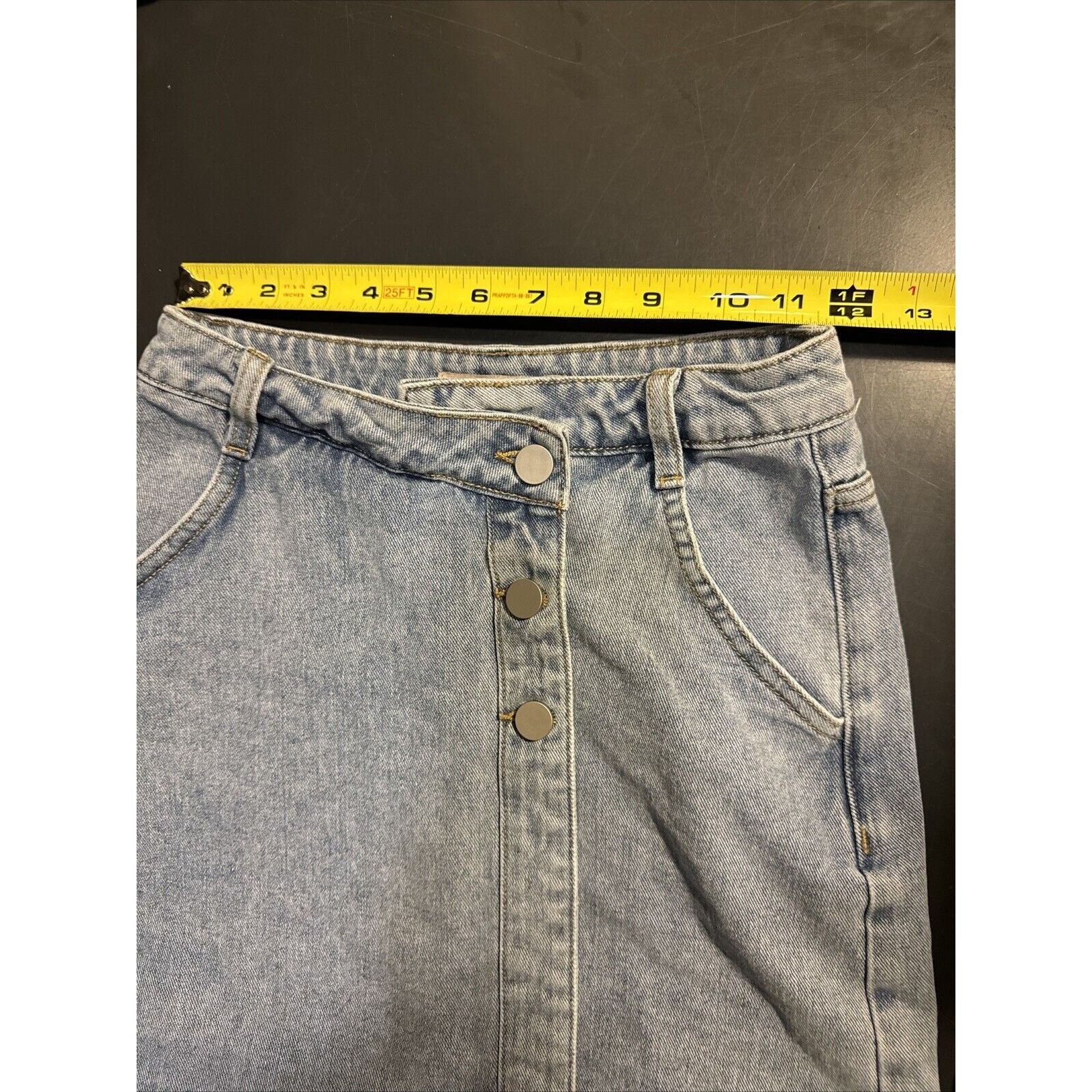 Other Tonlion Asian Mini Skirt Womens Blue Denim Jean A Line Pocke Size 27" / US 4 / IT 40 - 7 Thumbnail