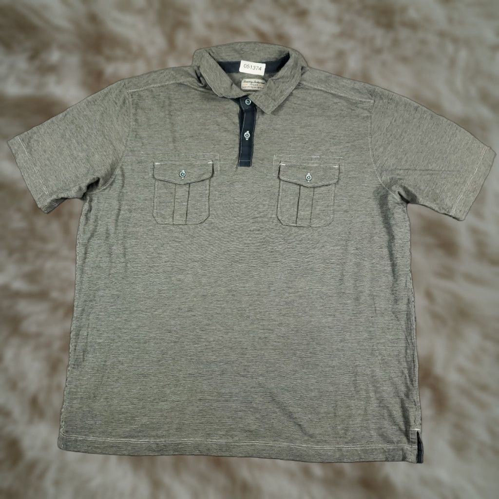 Tommy Bahama Tommy Bahama Polo Shirt Gray Adult XL Short Sleeve Casual Mens Size US XL / EU 56 / 4 - 1 Thumbnail