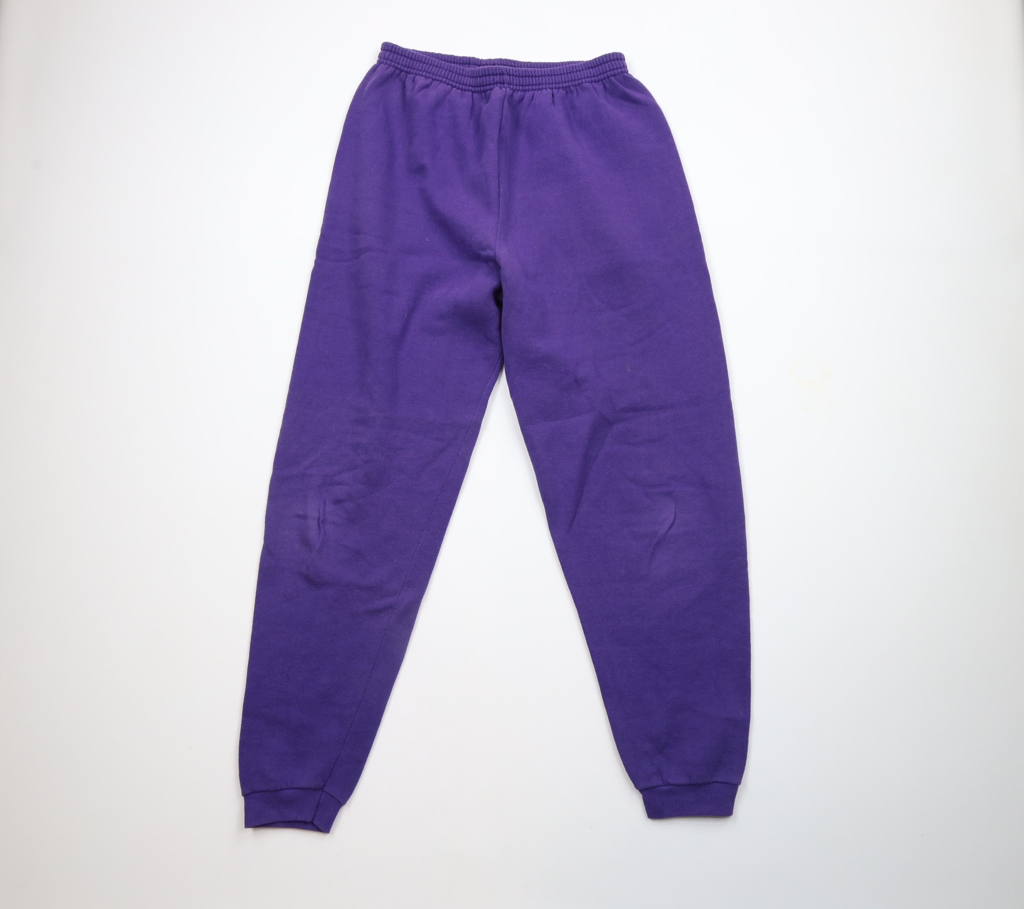 Vintage Vintage 90s Streetwear Blank Sweatpants Joggers Purple USA Size 28" / US 6 / IT 42 - 1 Thumbnail