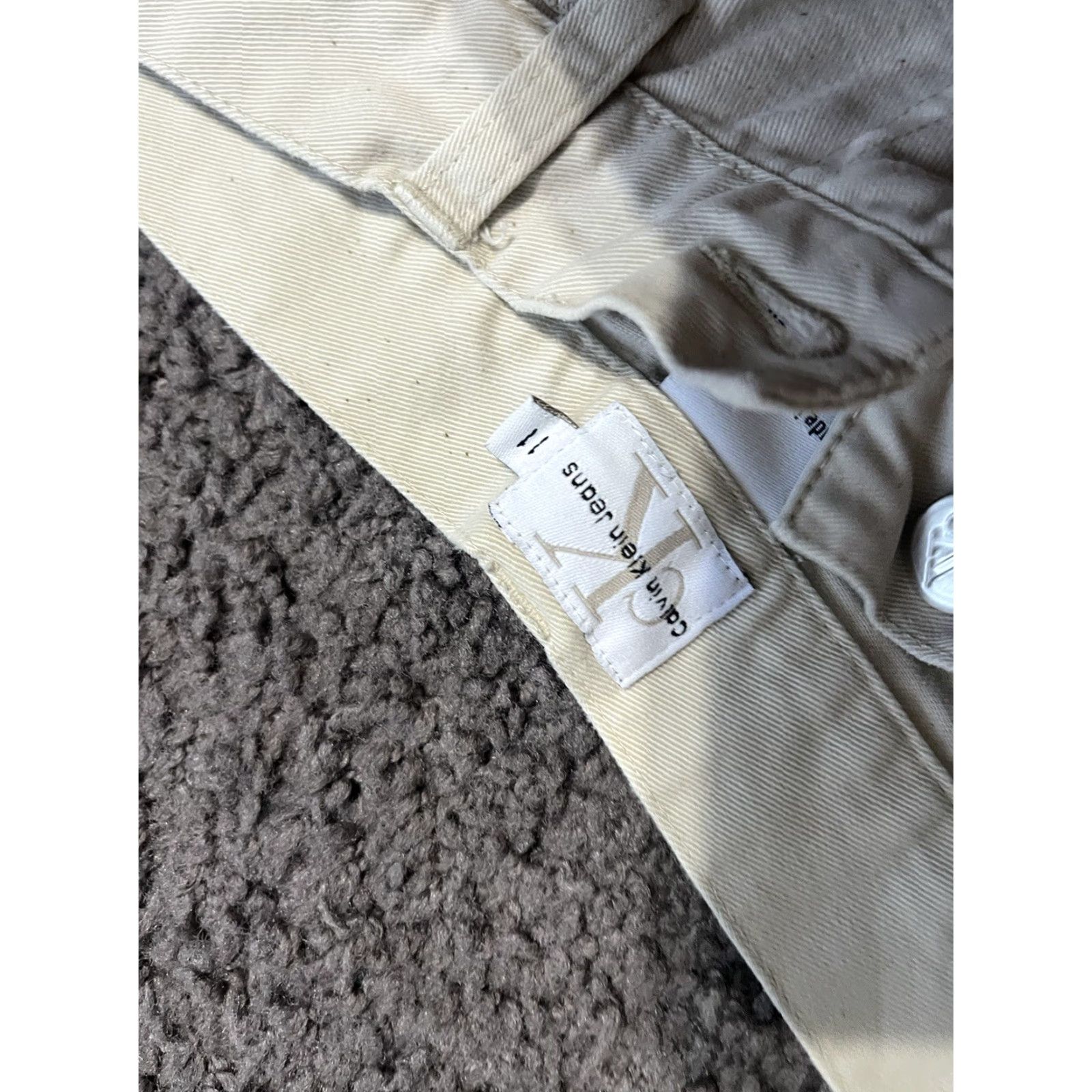 Calvin Klein Calvin Klein Jeans Women's Chino Pants Size 11 Mid Rise Straight Beige Cotton Size 32" / US 10 / IT 46 - 7 Thumbnail