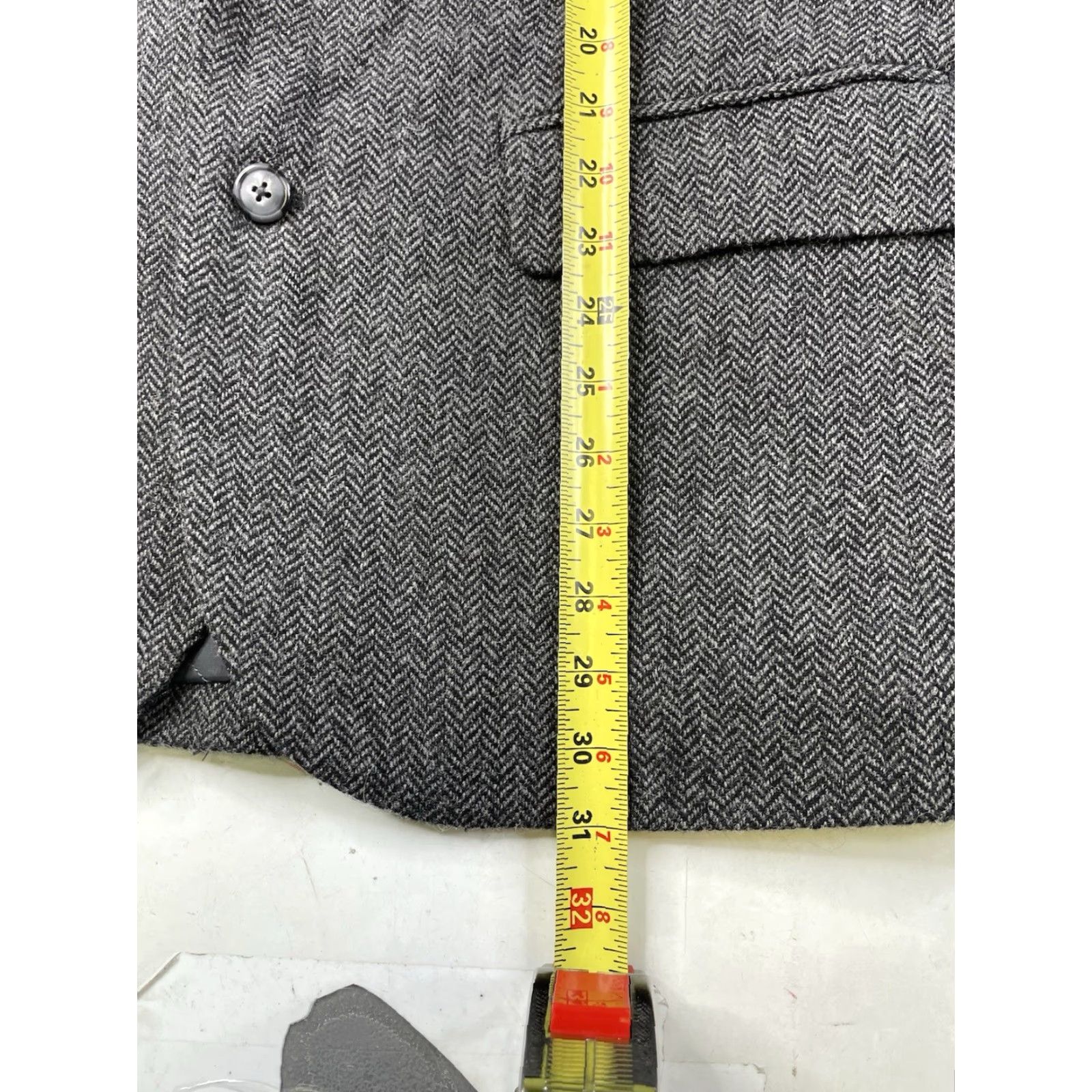 Vintage VINTAGE L.L. Bean Primaloft Insulated Gray Herringbone Wool Blend Blazer Sport Coat Men 40 Size 40R - 6 Thumbnail