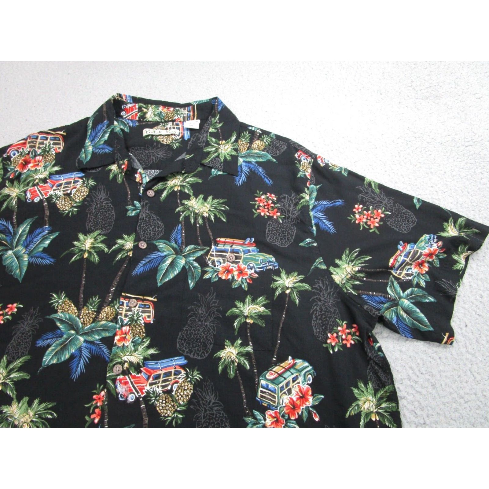 Vintage VINTAGE Batik Bay Hawaiian Shirt Mens 2XL Black Pineapple Floral Short Sleeve Button-Up Rayon Hawaiian Shirt Mens 2XL Black Pineapple Floral Size US XXL / EU 58 / 5 - 2 Thumbnail