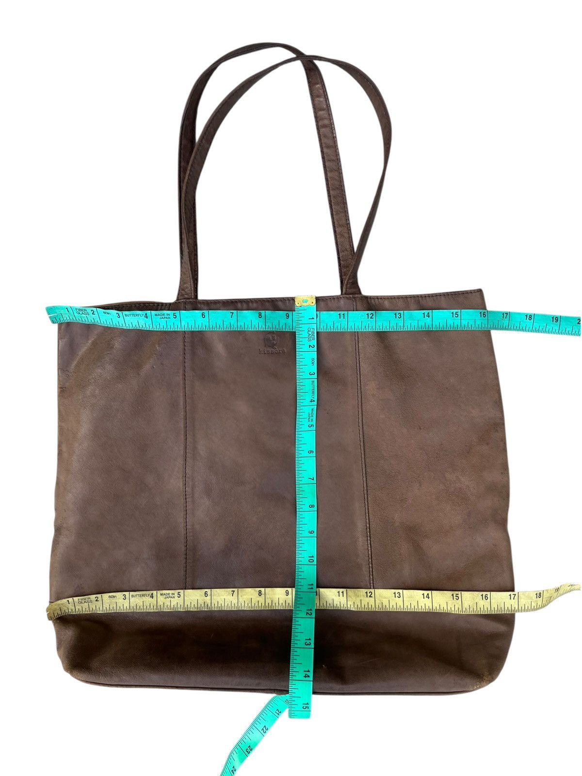 Leather Kissora Japan Faded Patina Leather Tote Bag Size ONE SIZE - 2 Thumbnail