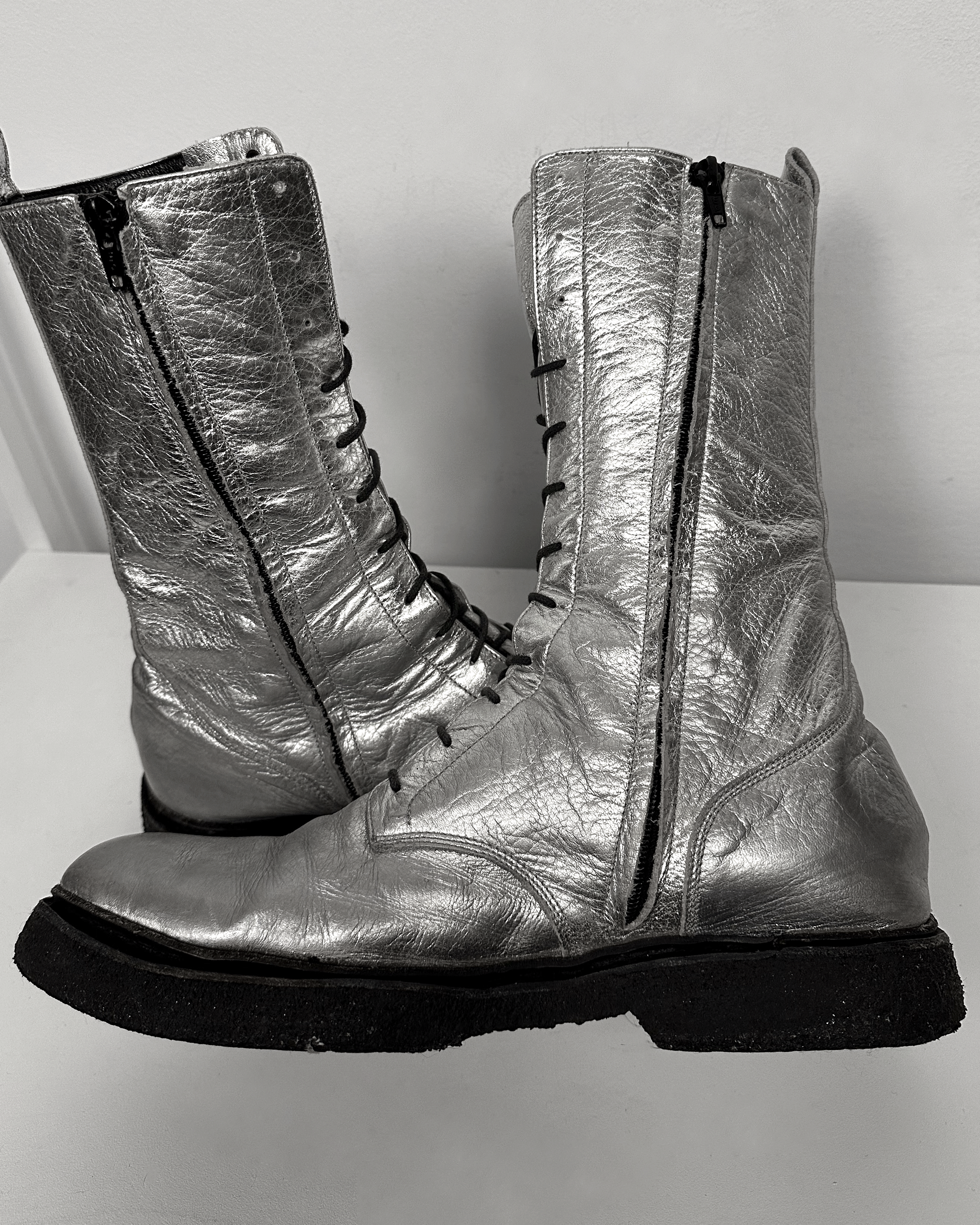 Balmain Balmain Christophe Decarnin Silver Ranger Combat Boots Size US 10 / EU 43 - 7 Thumbnail