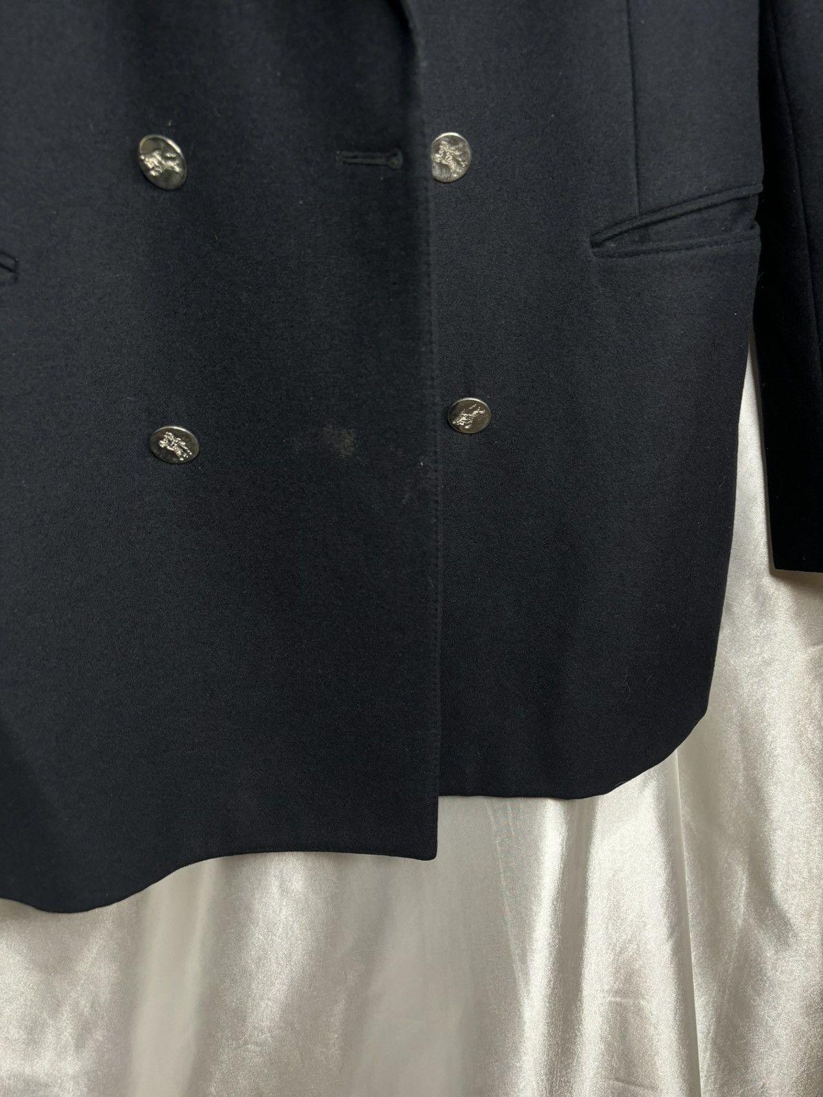 Burberry × Vintage vintage woolen Burberrys double breasted blazer jacket logo Size ONE SIZE - 15 Thumbnail