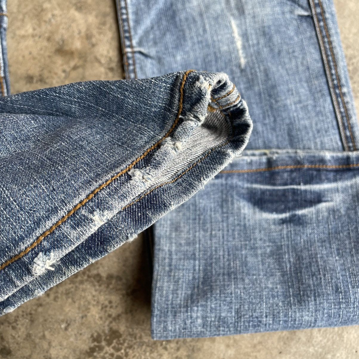 Global Work 🔥Vintage Global Work Stoned Washed Ripped Distress Jeans Size US 33 - 8 Thumbnail