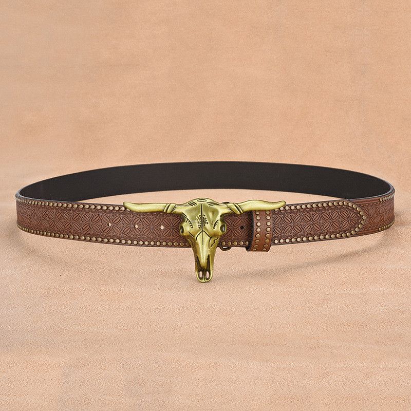 Other Cowboy Leather Belt Size ONE SIZE - 2 Thumbnail