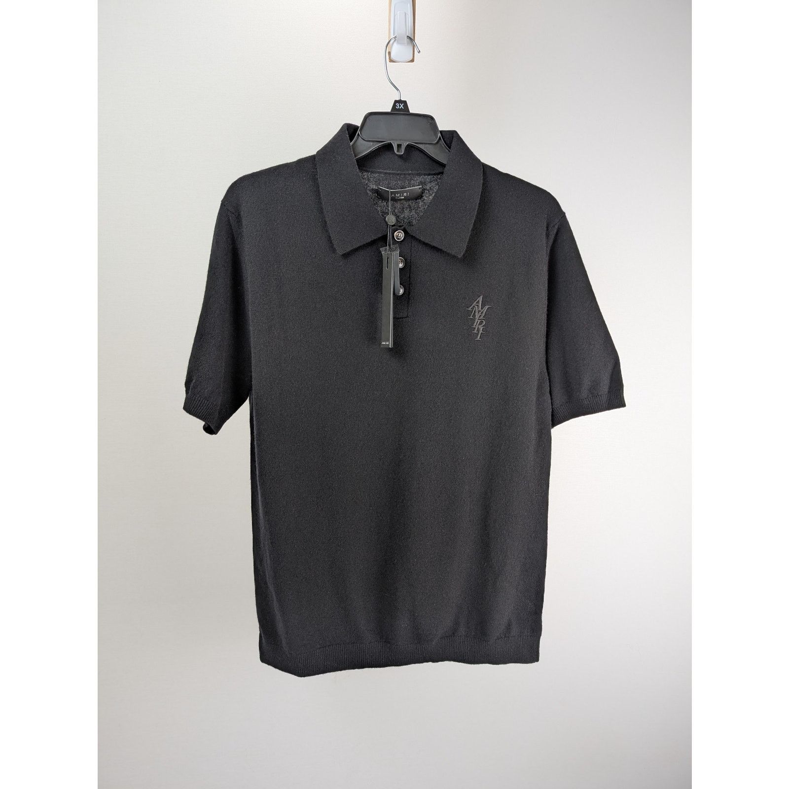 Amiri o1rshd1 Q:2 / Stack Short Sleeve Polo Shirt in Black Size US XXL / EU 58 / 5 - 1 Thumbnail