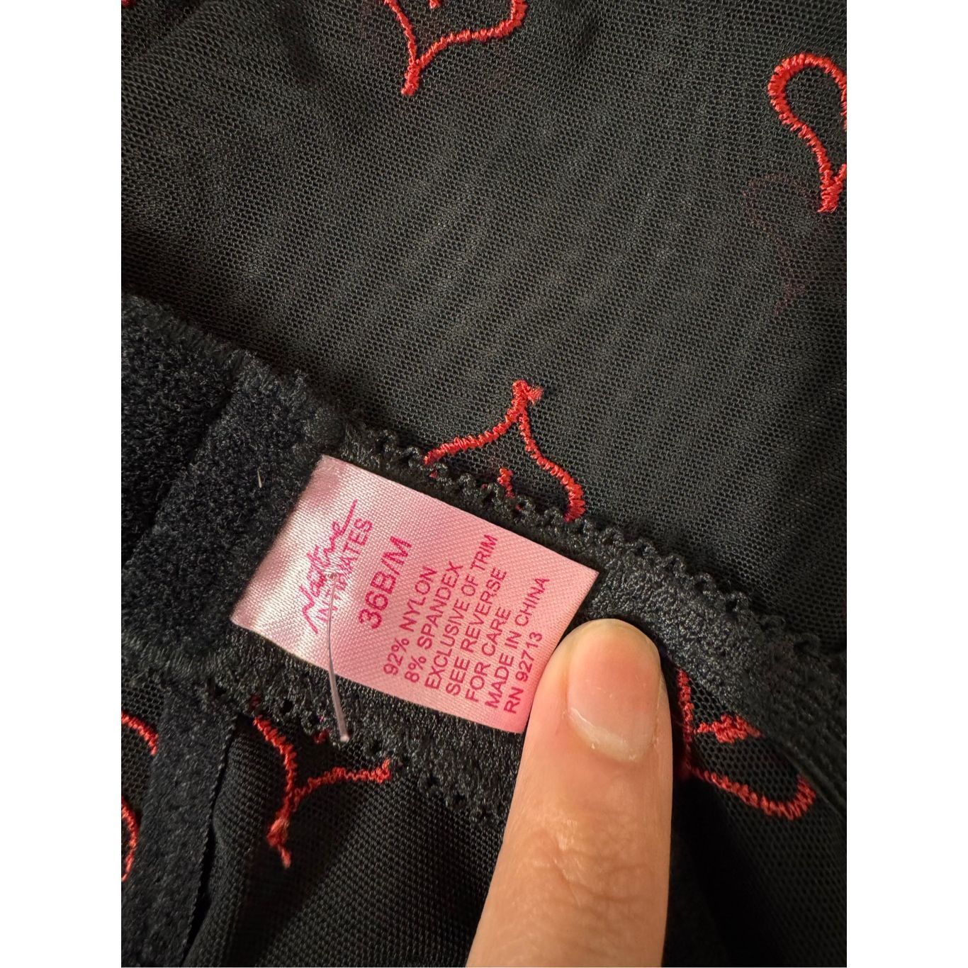 Native Native Intimates Black Sheer Babydoll Lingerie with Red Hear Size ONE SIZE - 2 Thumbnail