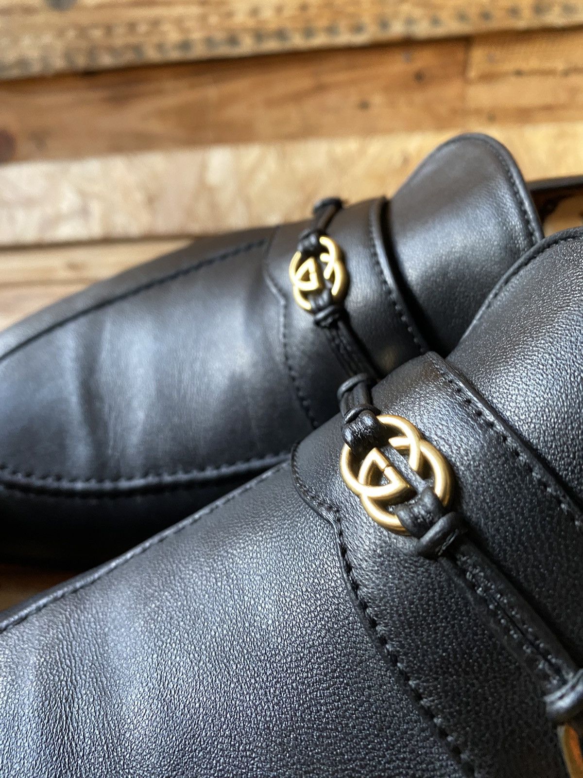 Gucci Gucci horsebit GG logo black leather loafers uk sz 9 US10 Size US 10 / EU 43 - 4 Thumbnail
