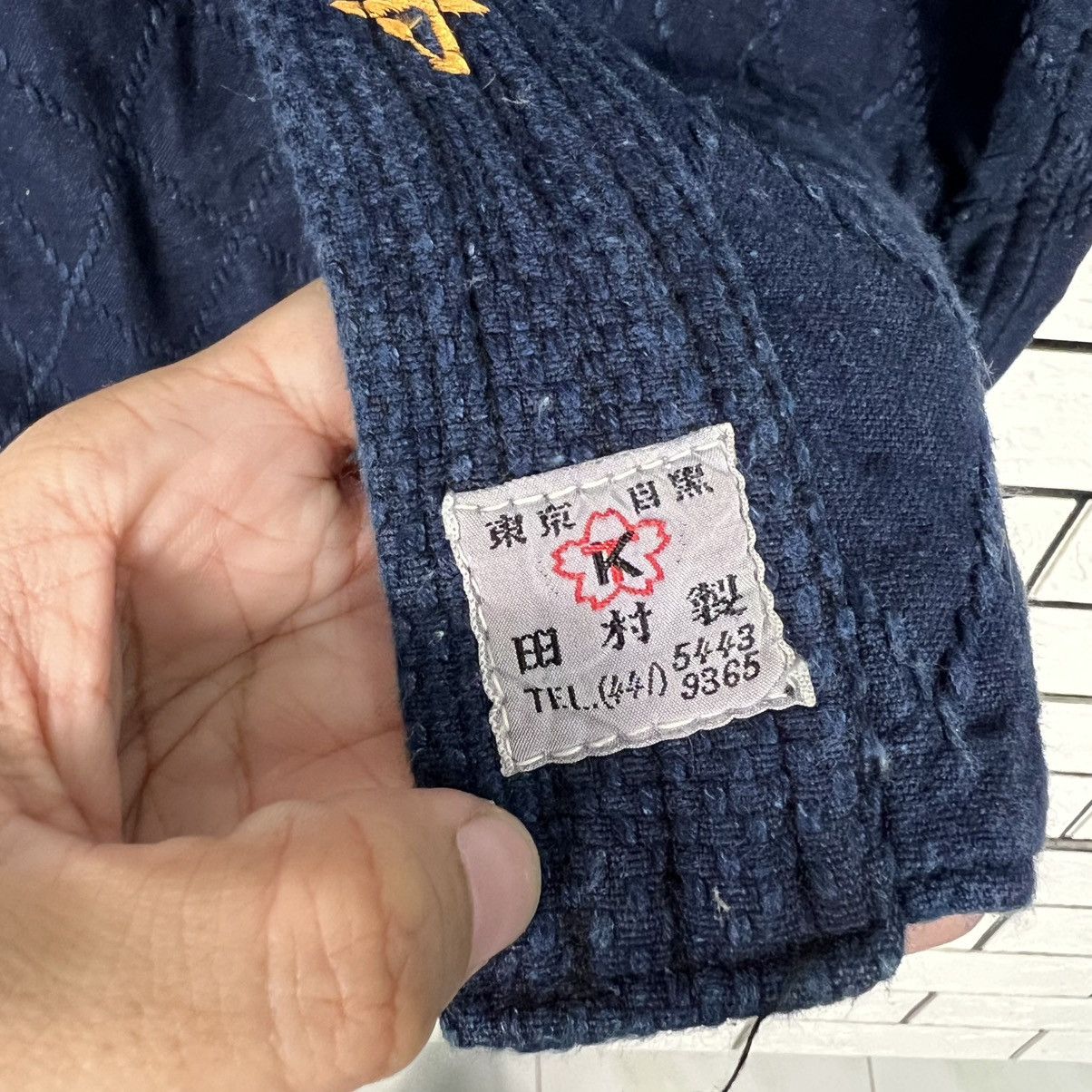 Vintage Japan Indigo Blue Sashiko Thick Weave Kimono #4147-C189 Size US L / EU 52-54 / 3 - 12 Thumbnail