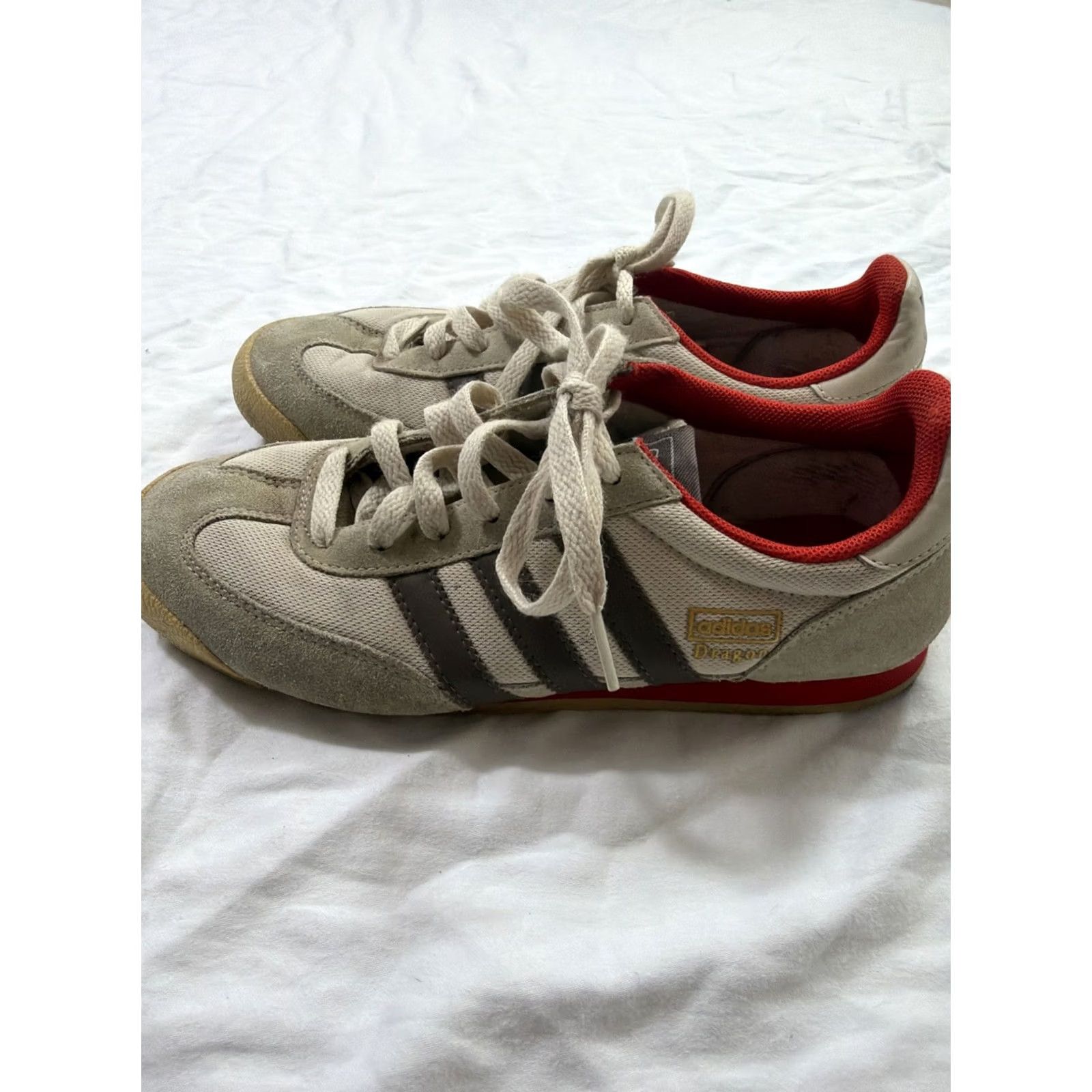 Adidas Adidas Dragon Sneaker Men’s Size 6.5 Low Top Beige Brown Red 2011 Swoosh Shoe Nike-style? Size US M / EU 48-50 / 2 - 7 Thumbnail