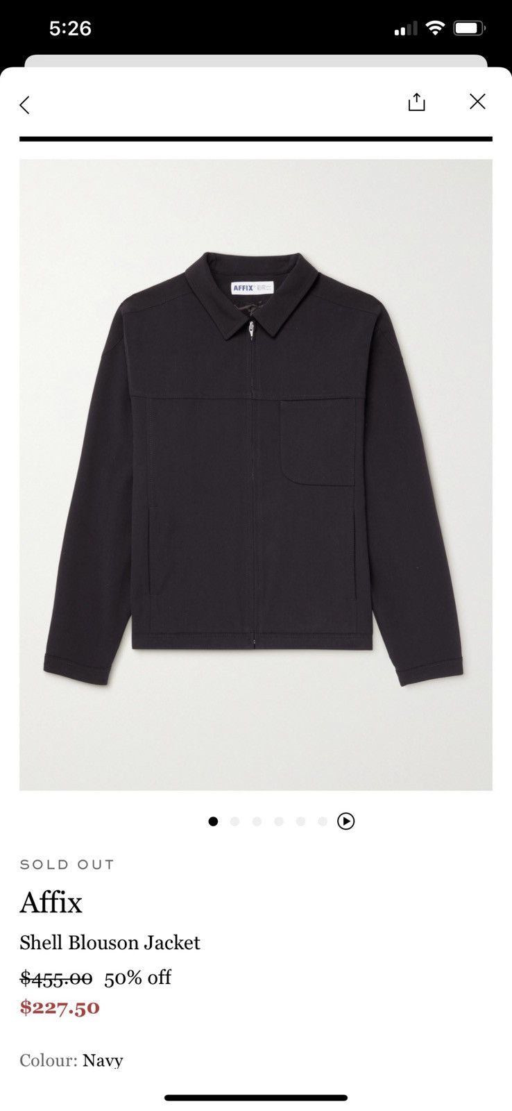 AFFXWRKS Affix Shell Blouson Jacket Navy Size US M / EU 48-50 / 2 - 3 Thumbnail