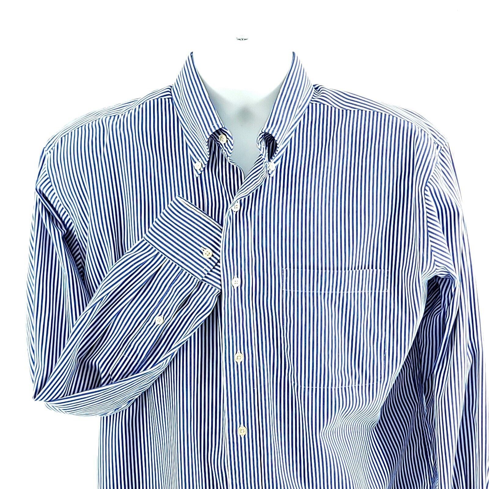 Jos. A. Bank Jos A Bank White Blue Striped Front Pocket Pinpoint Cotton B Size US M / EU 48-50 / 2 - 1 Thumbnail