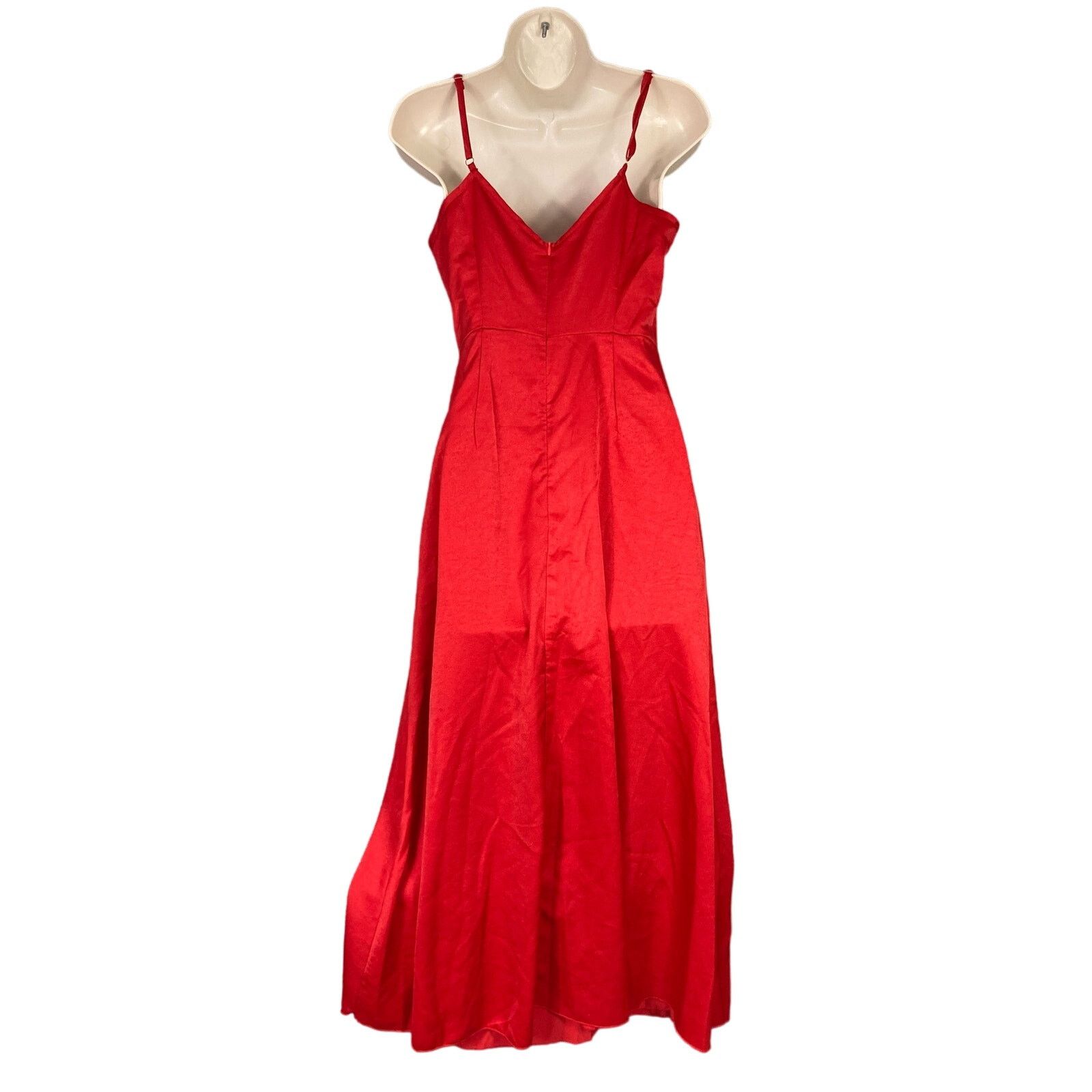 Shein SHEIN Women's Red Midi Slip Dress XS Thin Straps Flattering Size XS / US 0-2 / IT 36-38 - 3 Thumbnail