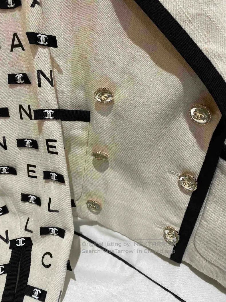 Chanel Chanel 21s black and white bow letter double-breasted jack Size XXS / US 00 / IT 34 - 6 Thumbnail