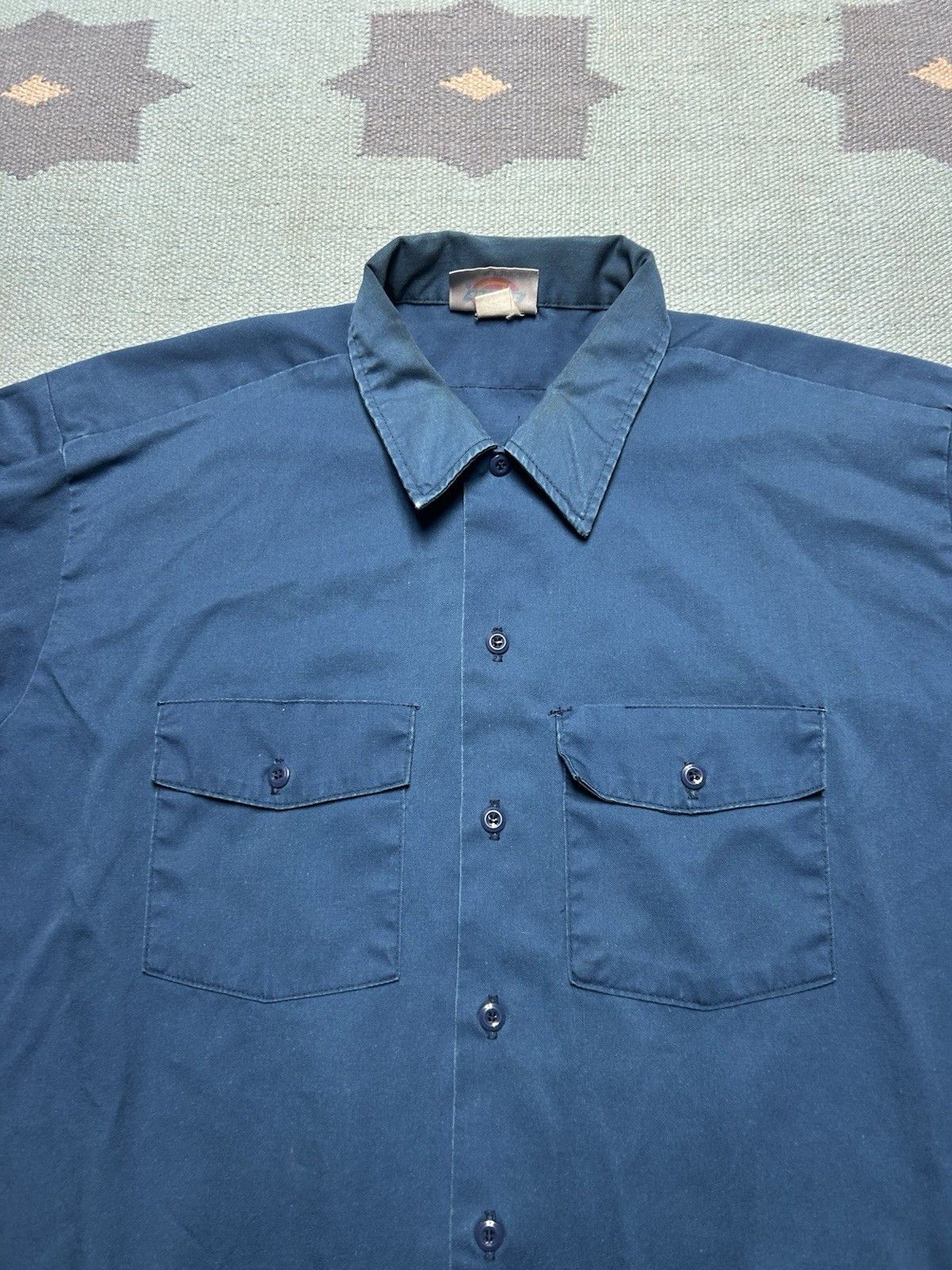 Vintage Vtg 90s work shirt dickies chino twill navy blu workwear XXL Size US XXL / EU 58 / 5 - 5 Thumbnail