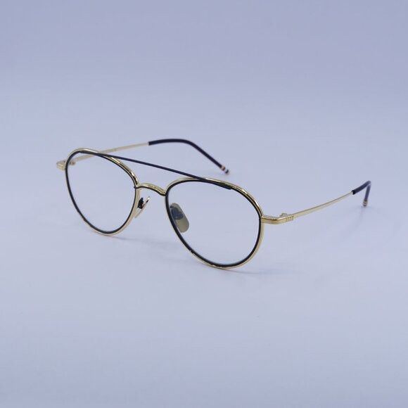 Thom Browne Thom Browne TB109-CGLDNVY53 Eyeglasses Gold 53mm Aviator Size ONE SIZE - 6 Thumbnail