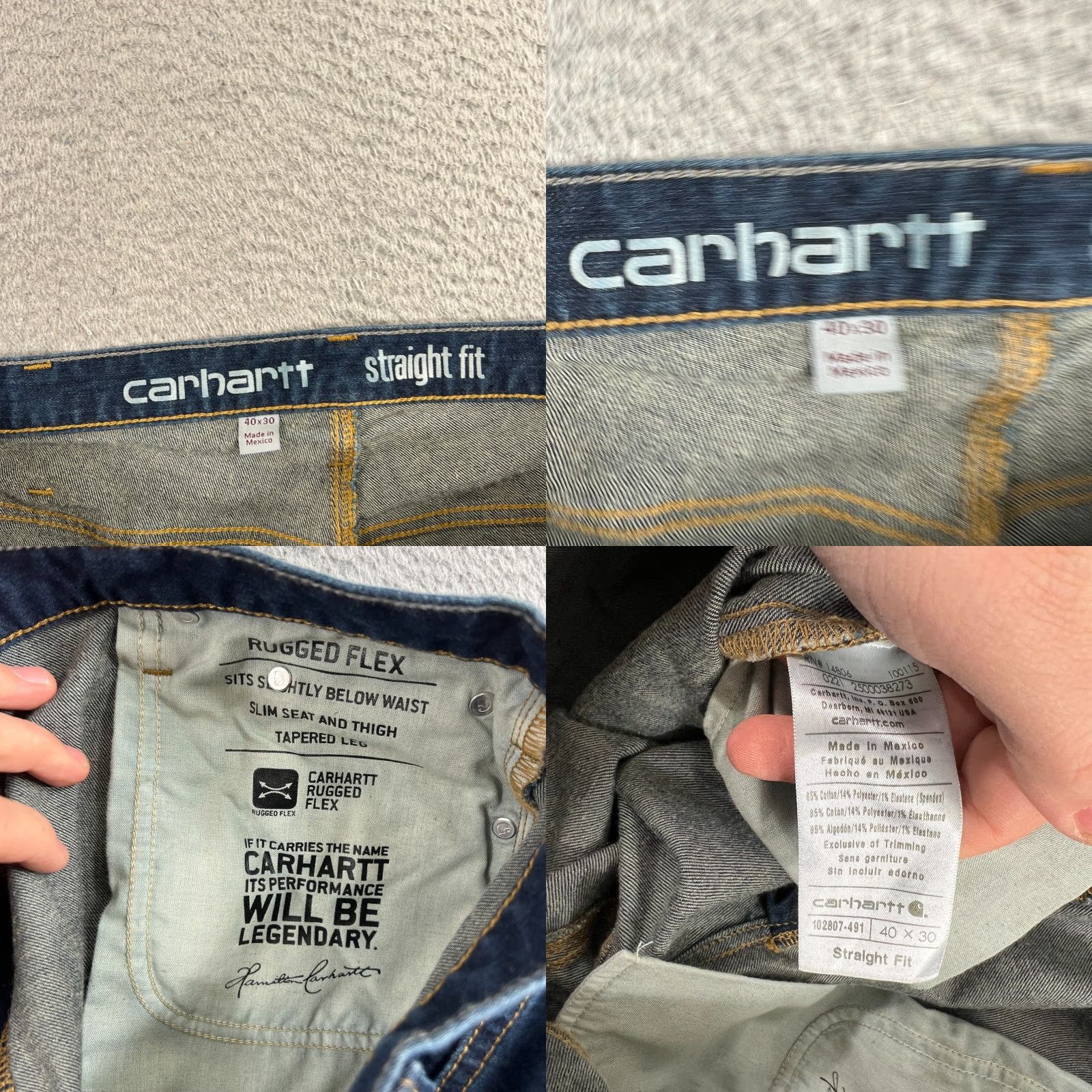 Carhartt VINTAGE Carhartt Rugged Flex Straight Fit Denim Mens 40x30 Work Wear 102807-491 Size US 40 / EU 56 - 8 Thumbnail
