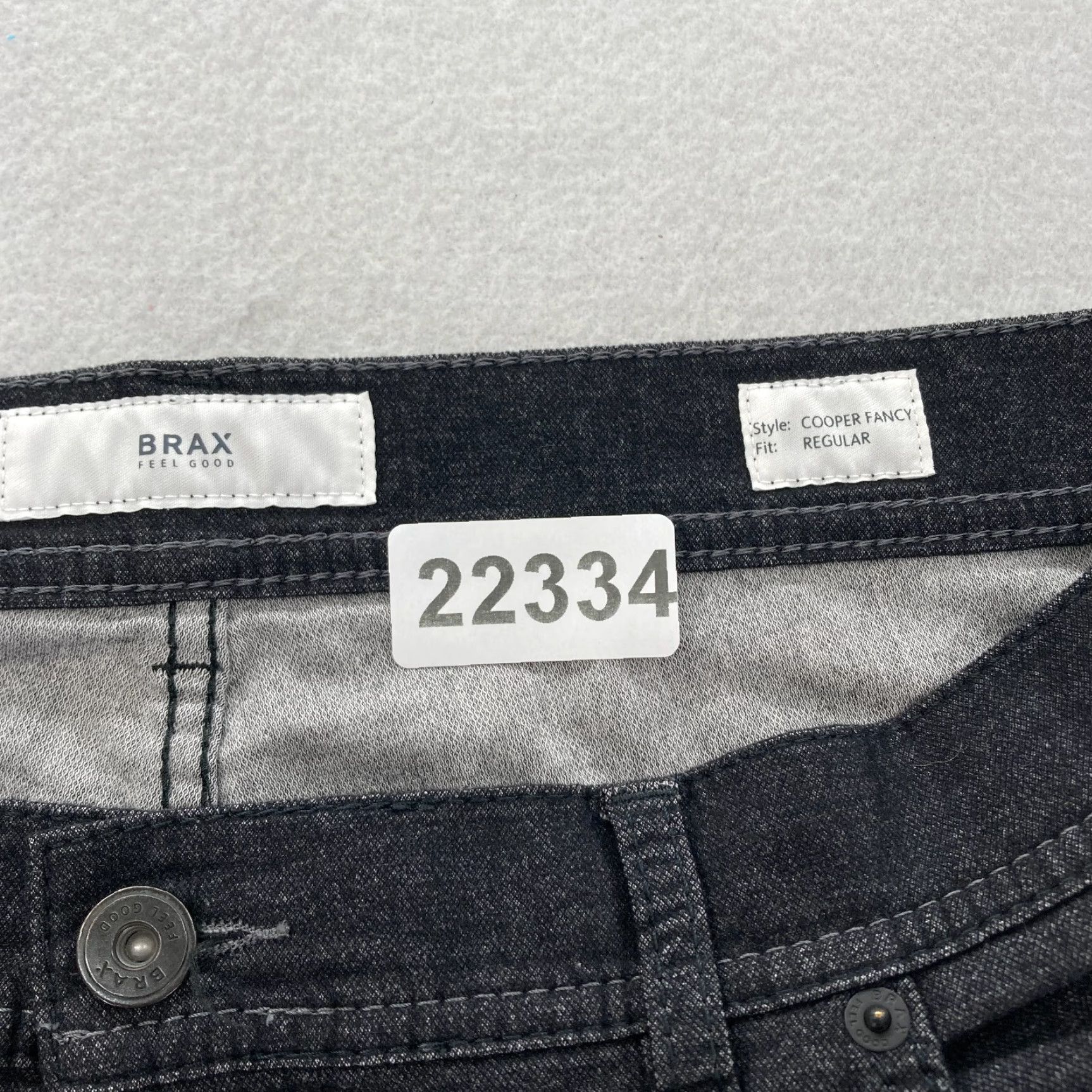 BRAX Brax Cooper Fancy Pants Mens 38x25 Black Stretch Fabric Straight Leg Chino Size US 38 / EU 54 - 4 Thumbnail